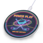 Neon Hockey Arcade Wireless Charging Pad – Fast 10W Compact Charger - Magnolia Wild SC