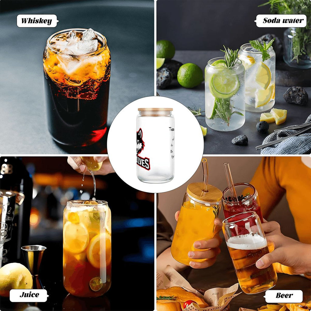 Custom Libbey-Style Glass Tumbler with Bamboo Lid – Personalized Team Logo, Names, and Signature Drinkware - Magnolia Wild SC