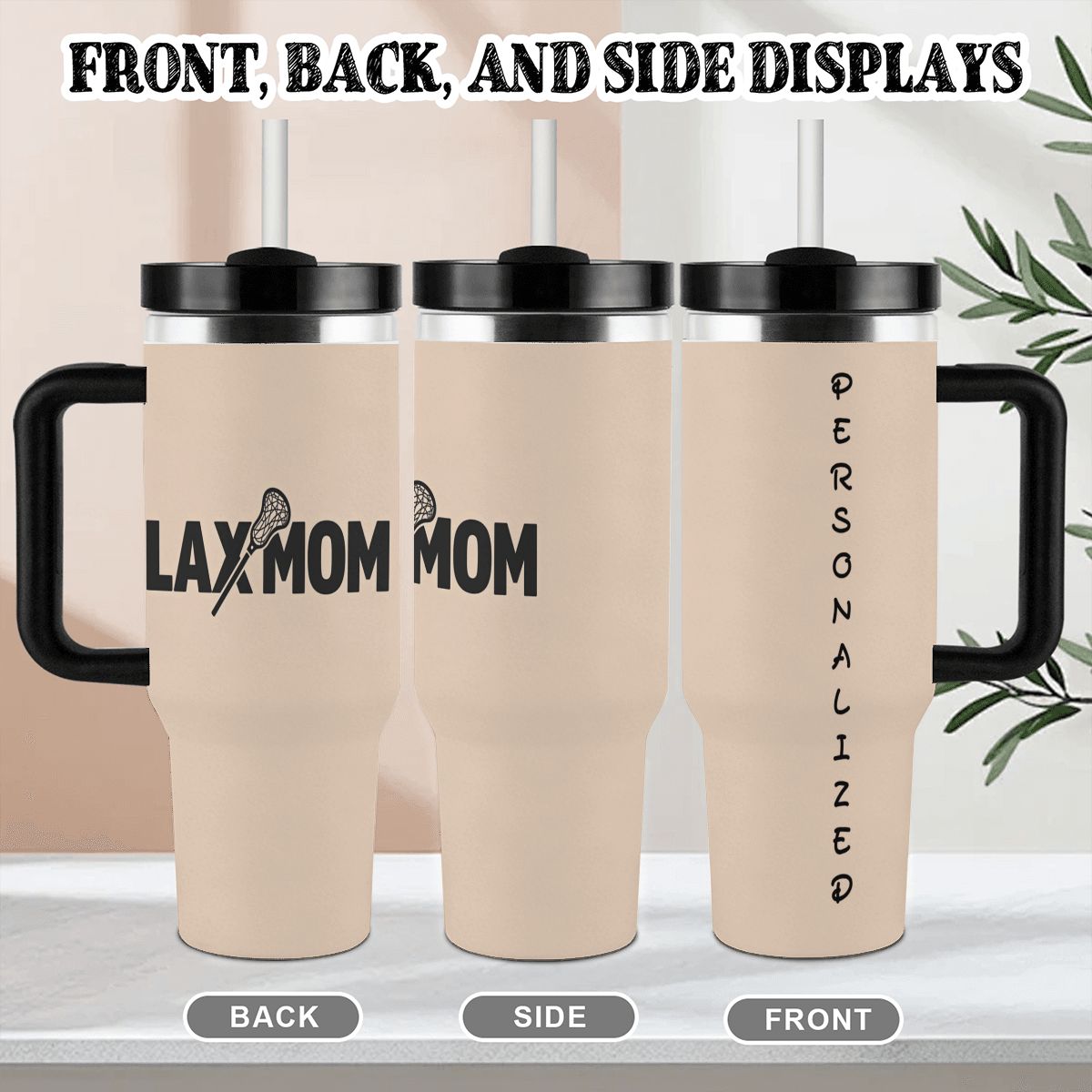 Lacrosse Mom 40oz Tumbler – Personalized LAX Mom Gift with Custom Name Option - Magnolia Wild SC