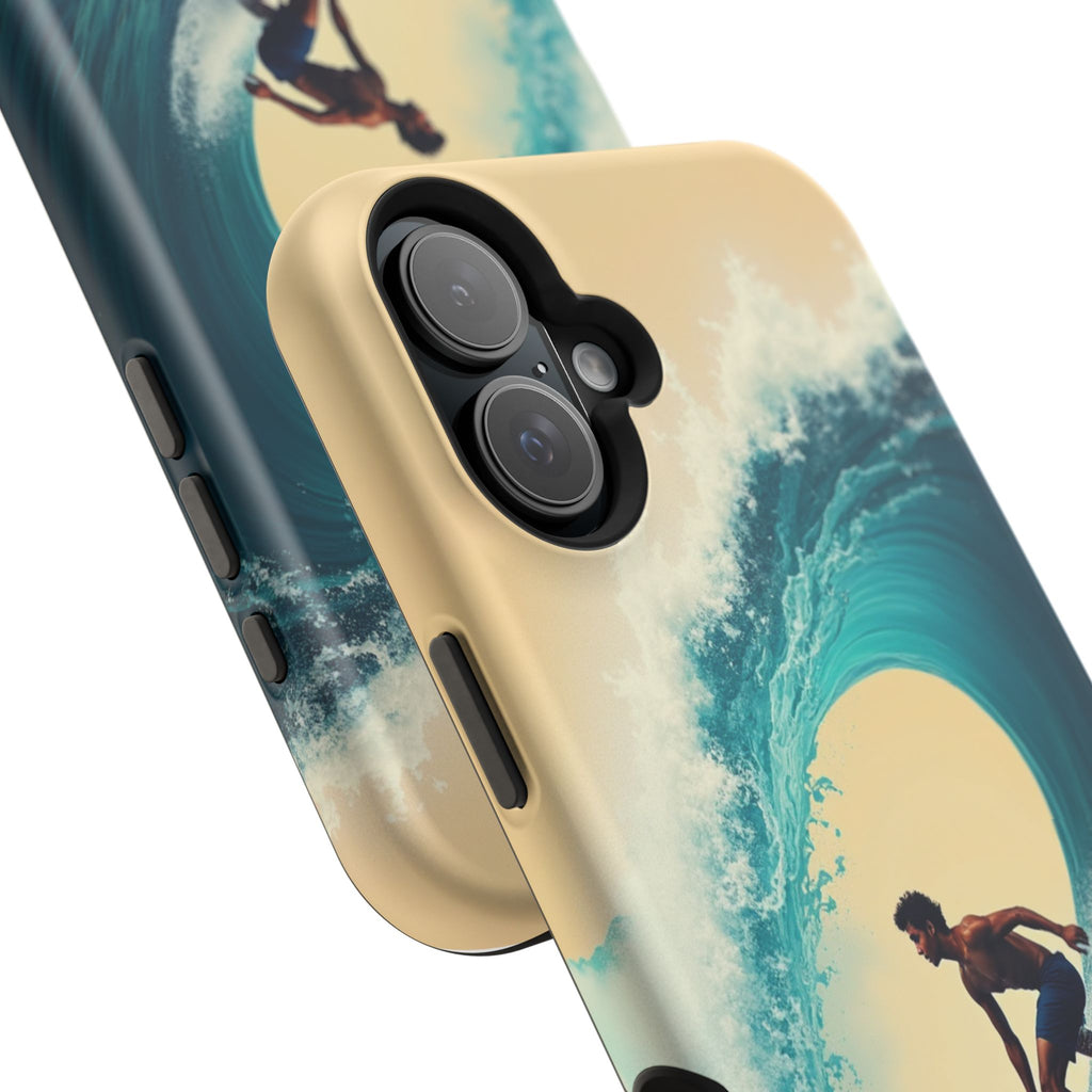 Surfer Riding a Wave iPhone Case — Magnetic Impact-Resistant - Magnolia Wild SC
