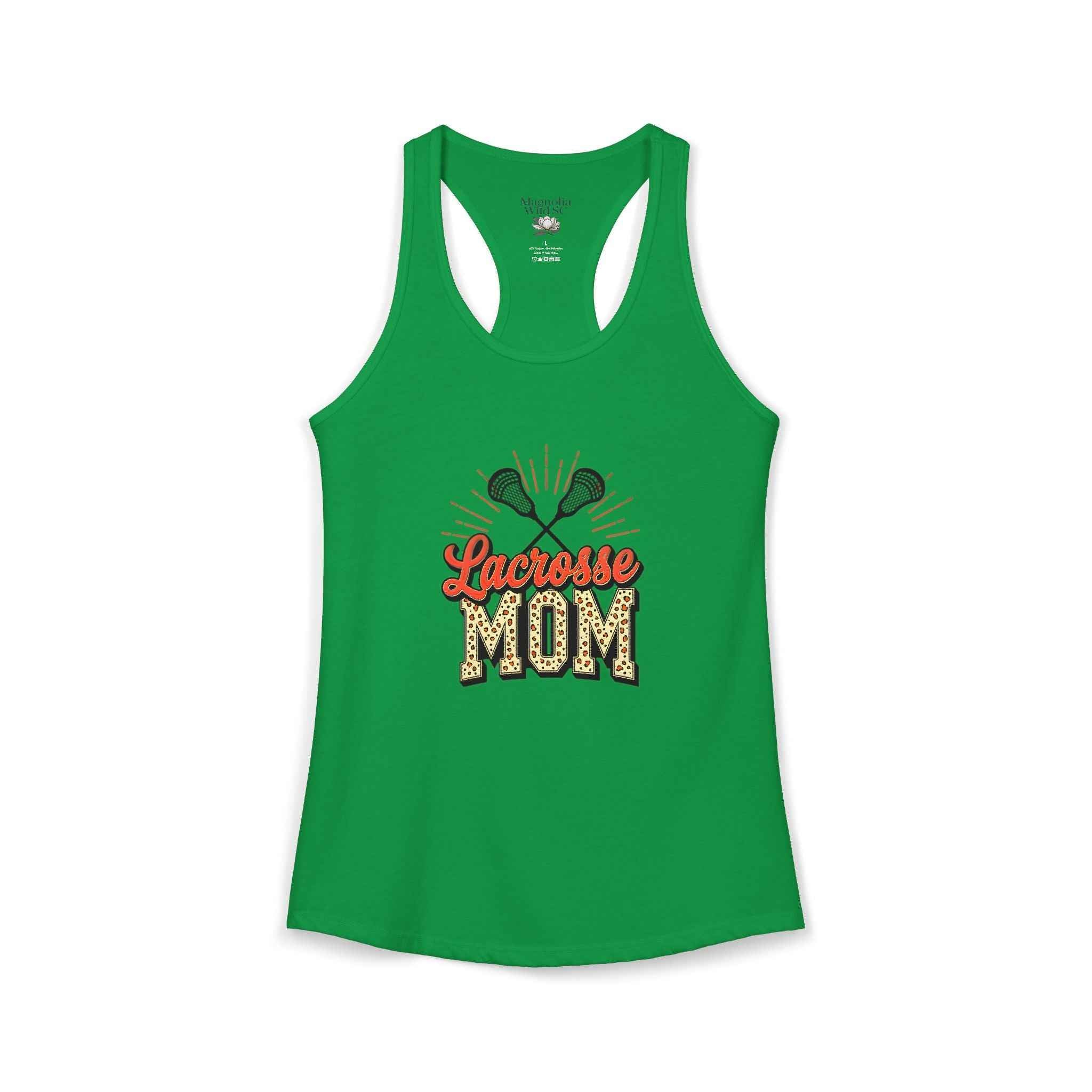 Lacrosse Mom Racerback Tank – Personalized Name & Number Option
