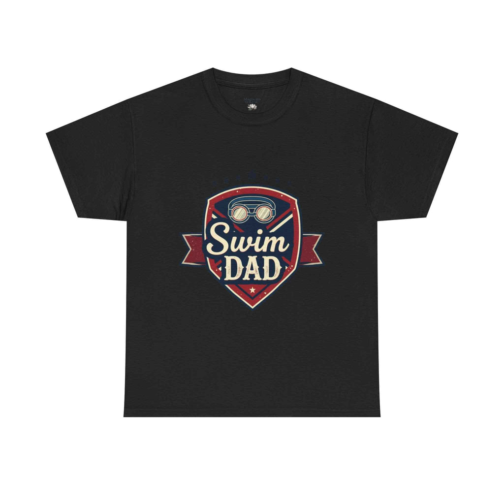 Retro Badge Style: The Vintage Swim Dad Shield Tee