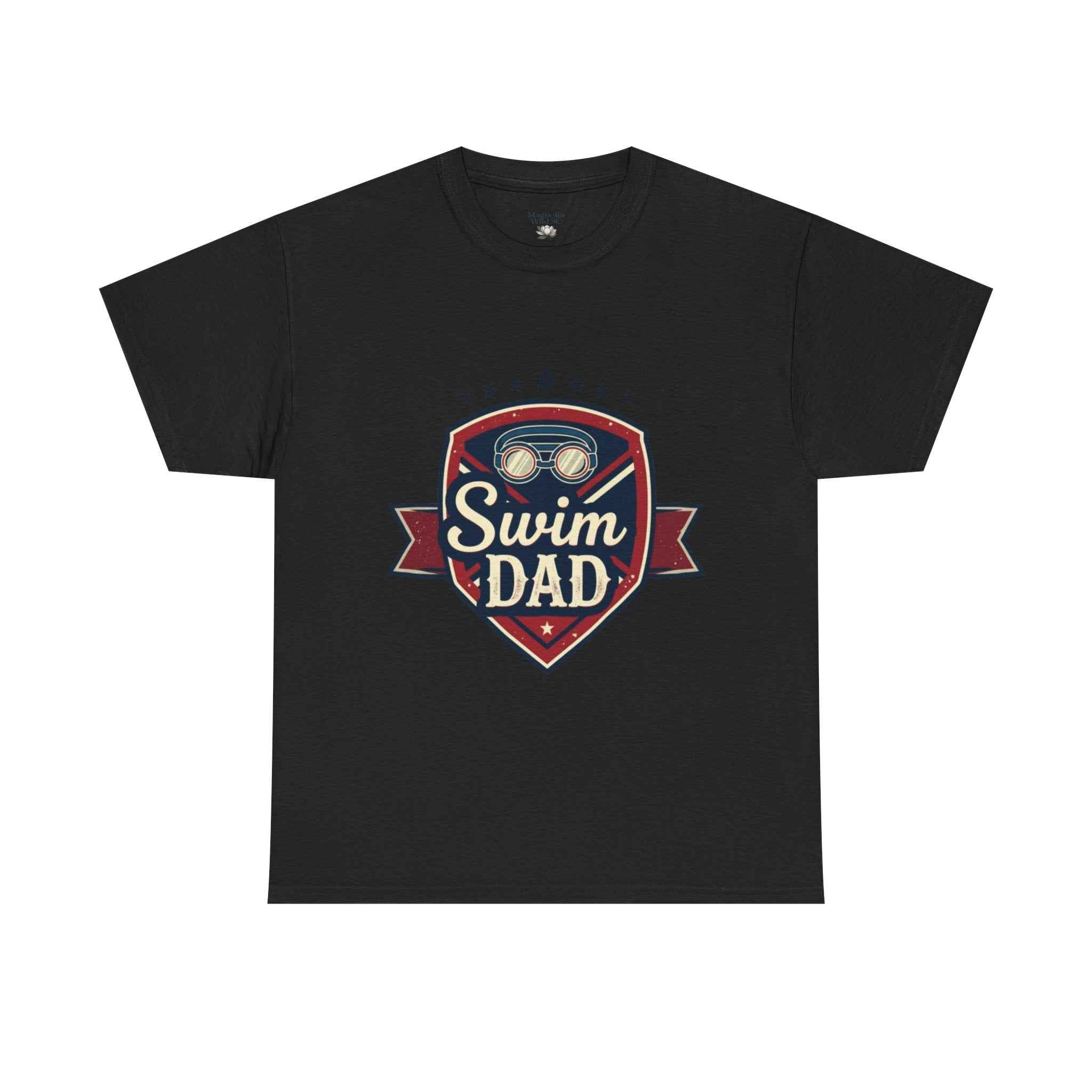 Retro Badge Style: The Vintage Swim Dad Shield Tee