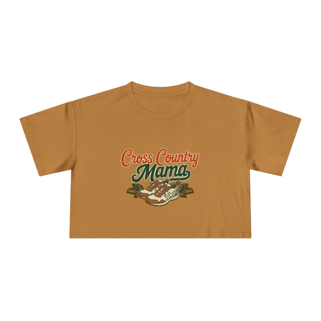 Cross Country Mama Crop Tee | Retro Cross Country Graphic, Mom Sports Top - Magnolia Wild SC
