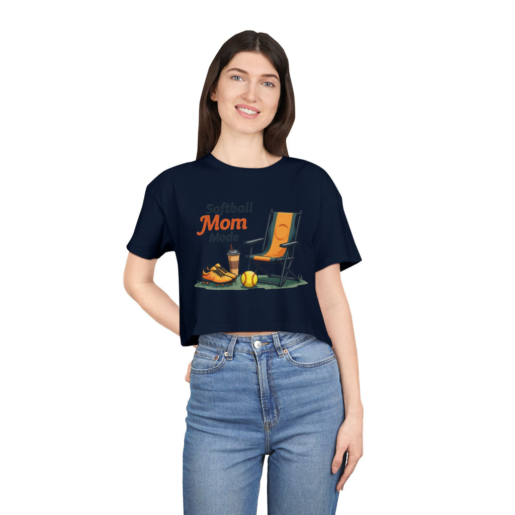 Softball Mom Mode Crop Tee - Magnolia Wild SC