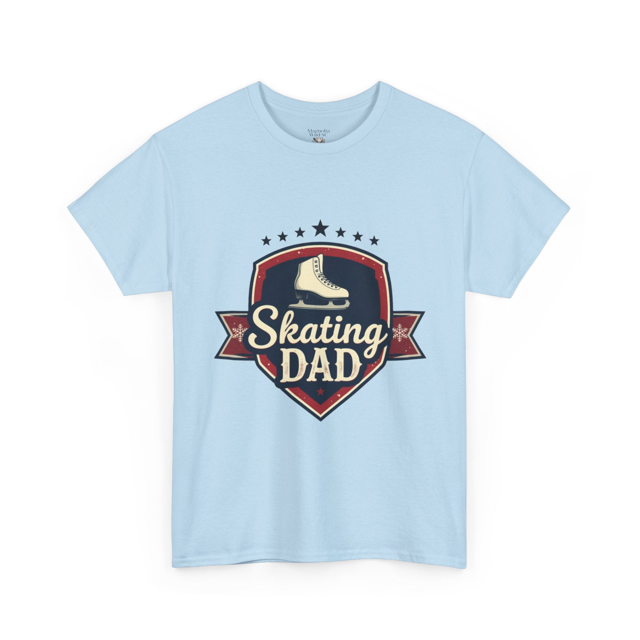 Retro Badge Style: The Vintage Figure Skating Dad Shield Tee - Magnolia Wild SC