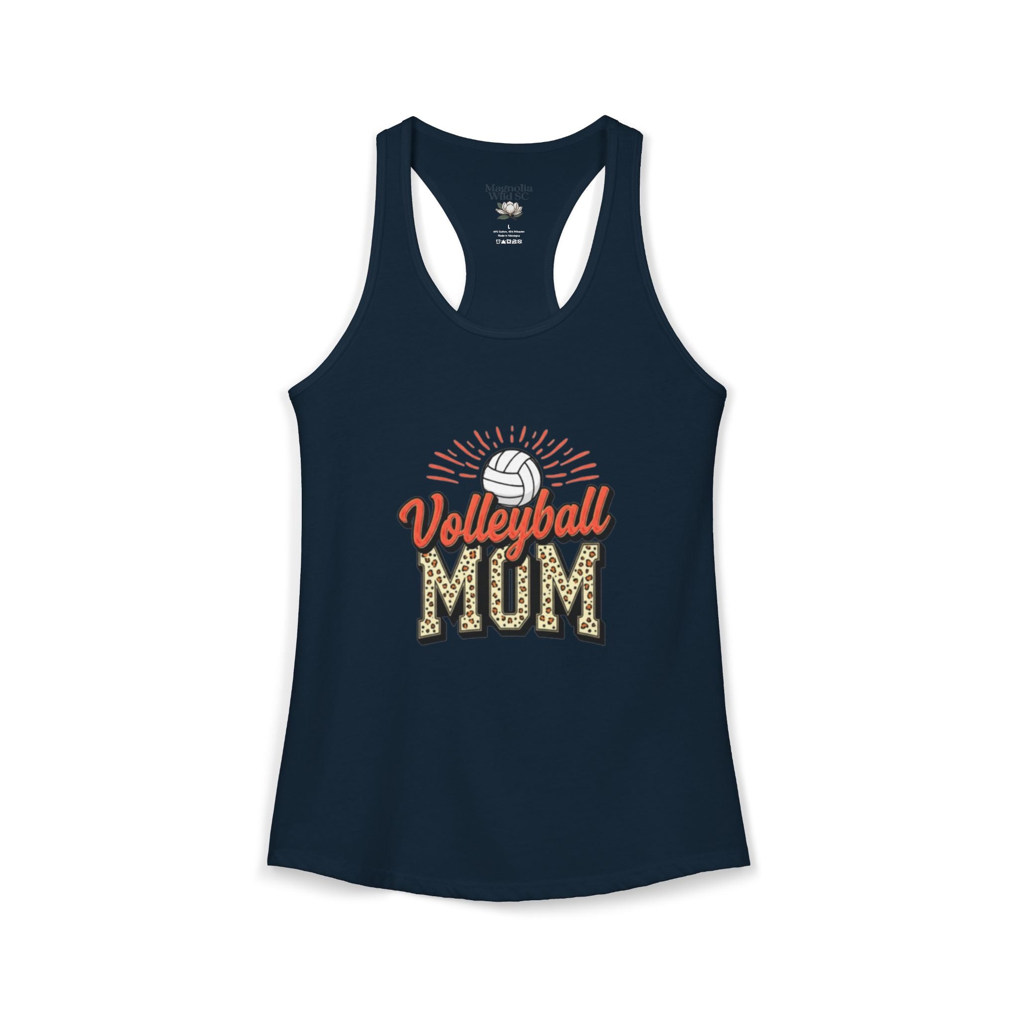 Volleyball Mom Racerback Tank – Personalized Name & Number Option | Lightweight Women’s Volleyball Tank Top - Magnolia Wild SC