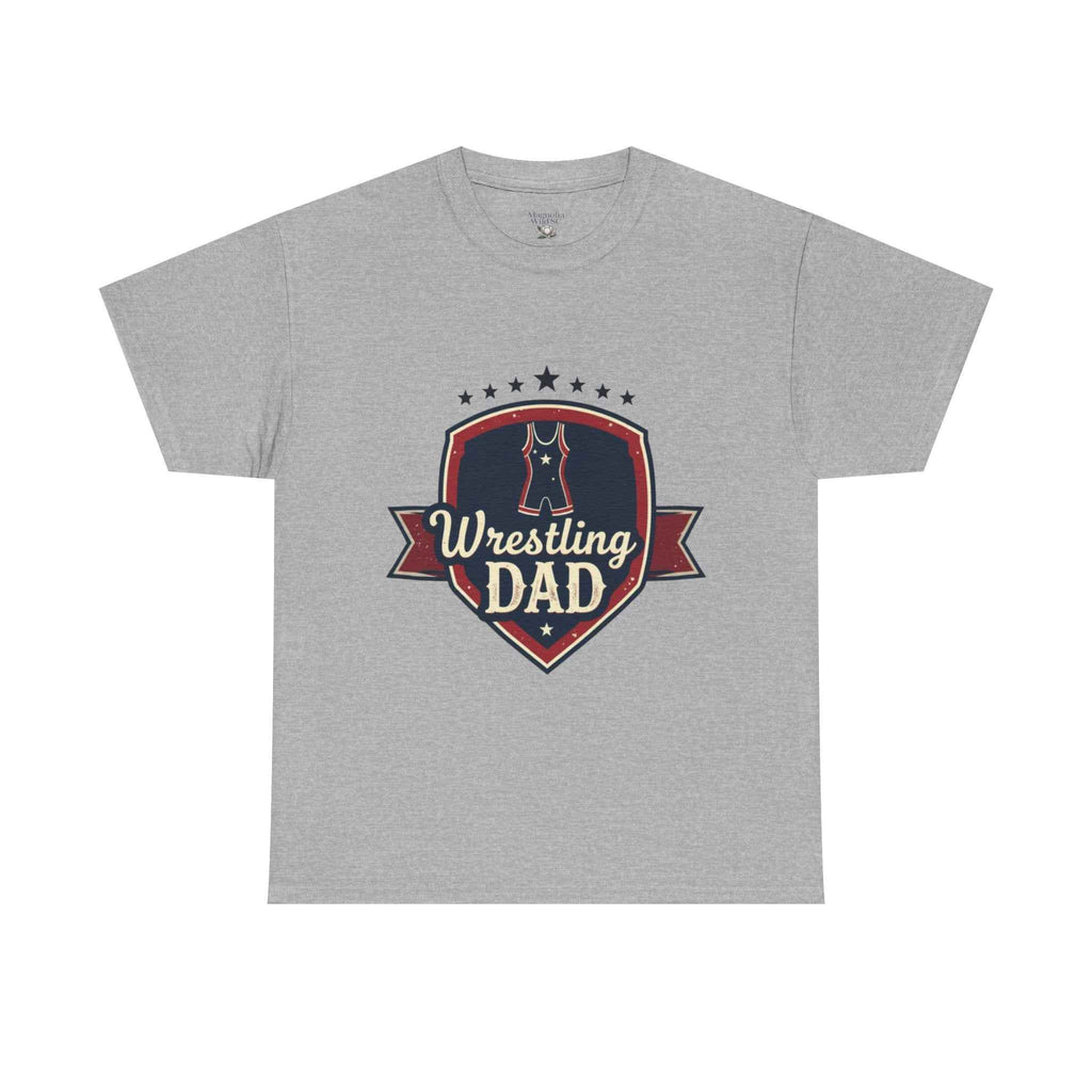 Retro Badge Style: The Vintage Wrestling Dad Shield Tee
