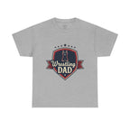 Retro Badge Style: The Vintage Wrestling Dad Shield Tee