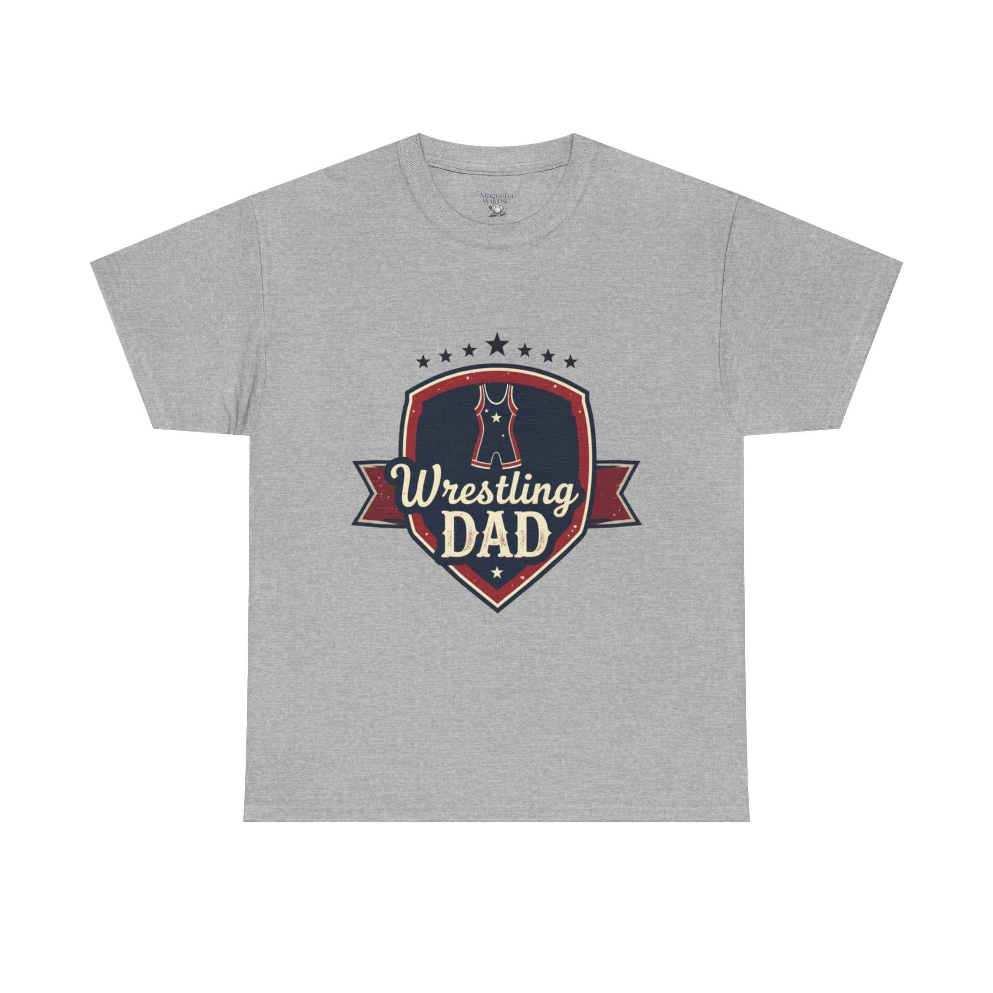 Retro Badge Style: The Vintage Wrestling Dad Shield Tee
