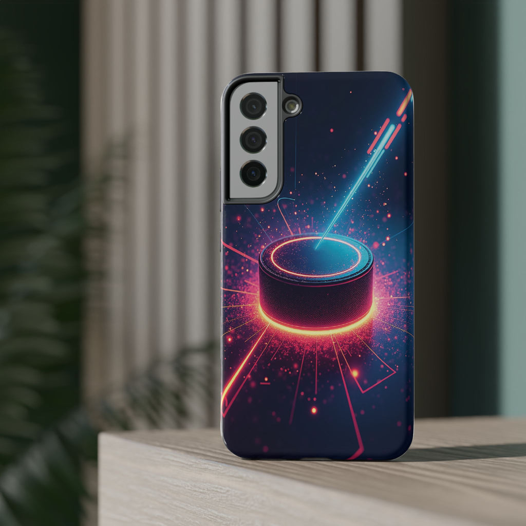 Neon Laser Hockey Puck Impact-Resistant Phone Case - Magnolia Wild SC