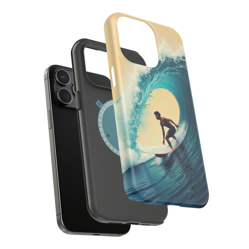 Surfer Riding a Wave iPhone Case — Magnetic Impact-Resistant - Magnolia Wild SC