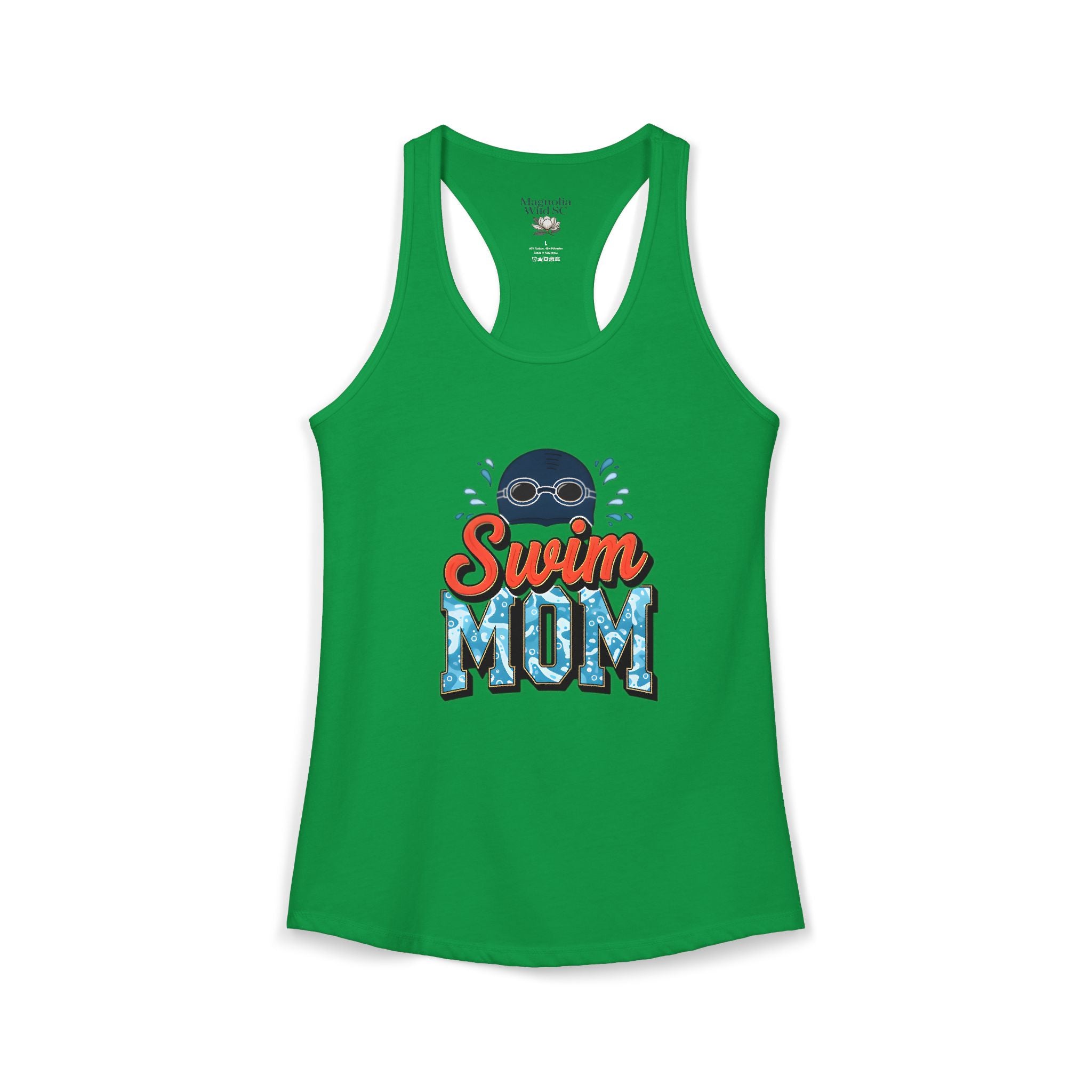 Swim Mom Racerback Tank – Personalized Name & Number Option | Lightweight Women’s Swim Tank Top - Magnolia Wild SC