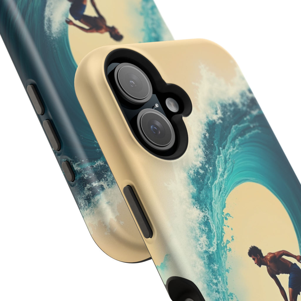 Surfer Riding a Wave iPhone Case — Magnetic Impact-Resistant - Magnolia Wild SC