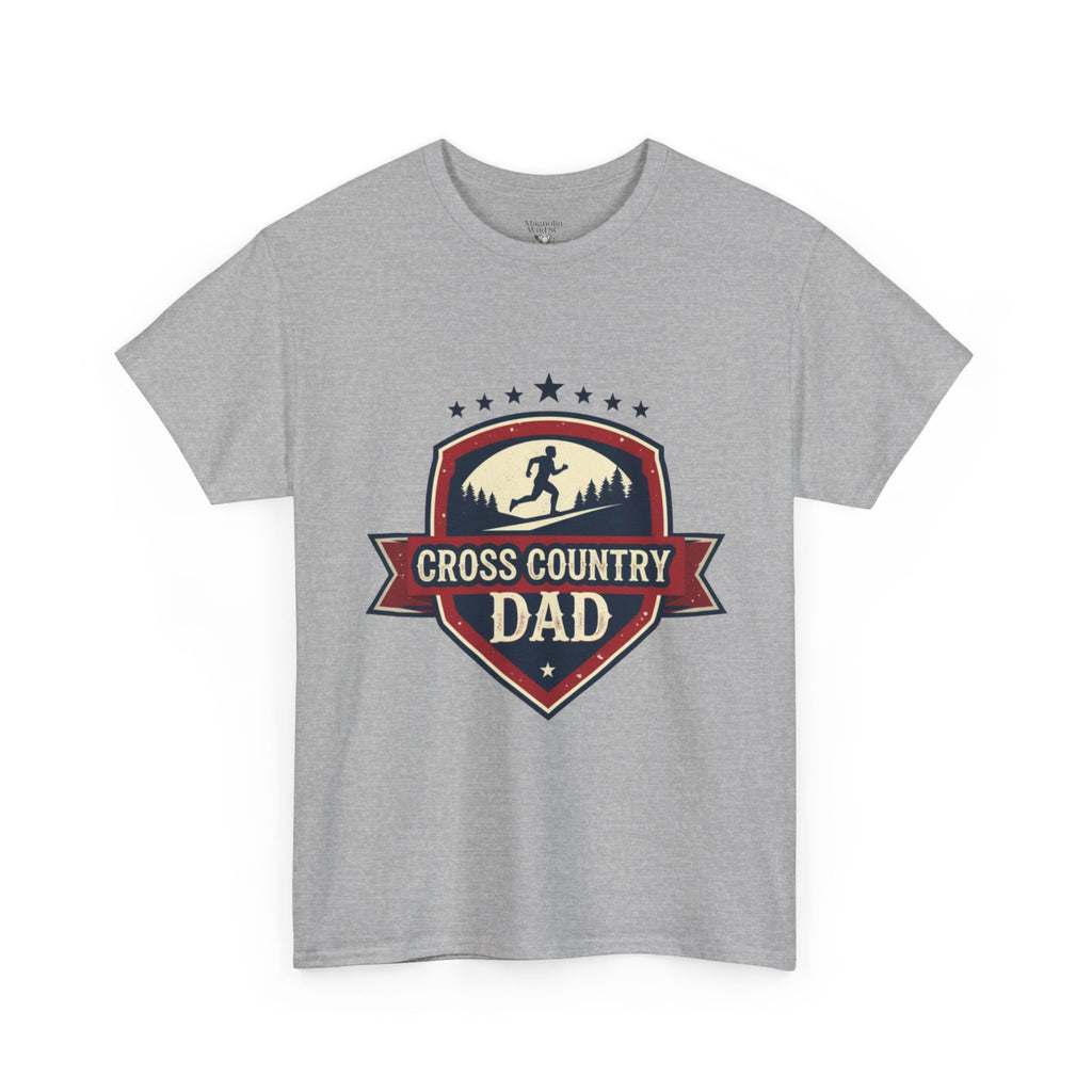 Retro Badge Style: The Vintage Cross Country Dad Shield Tee - Magnolia Wild SC