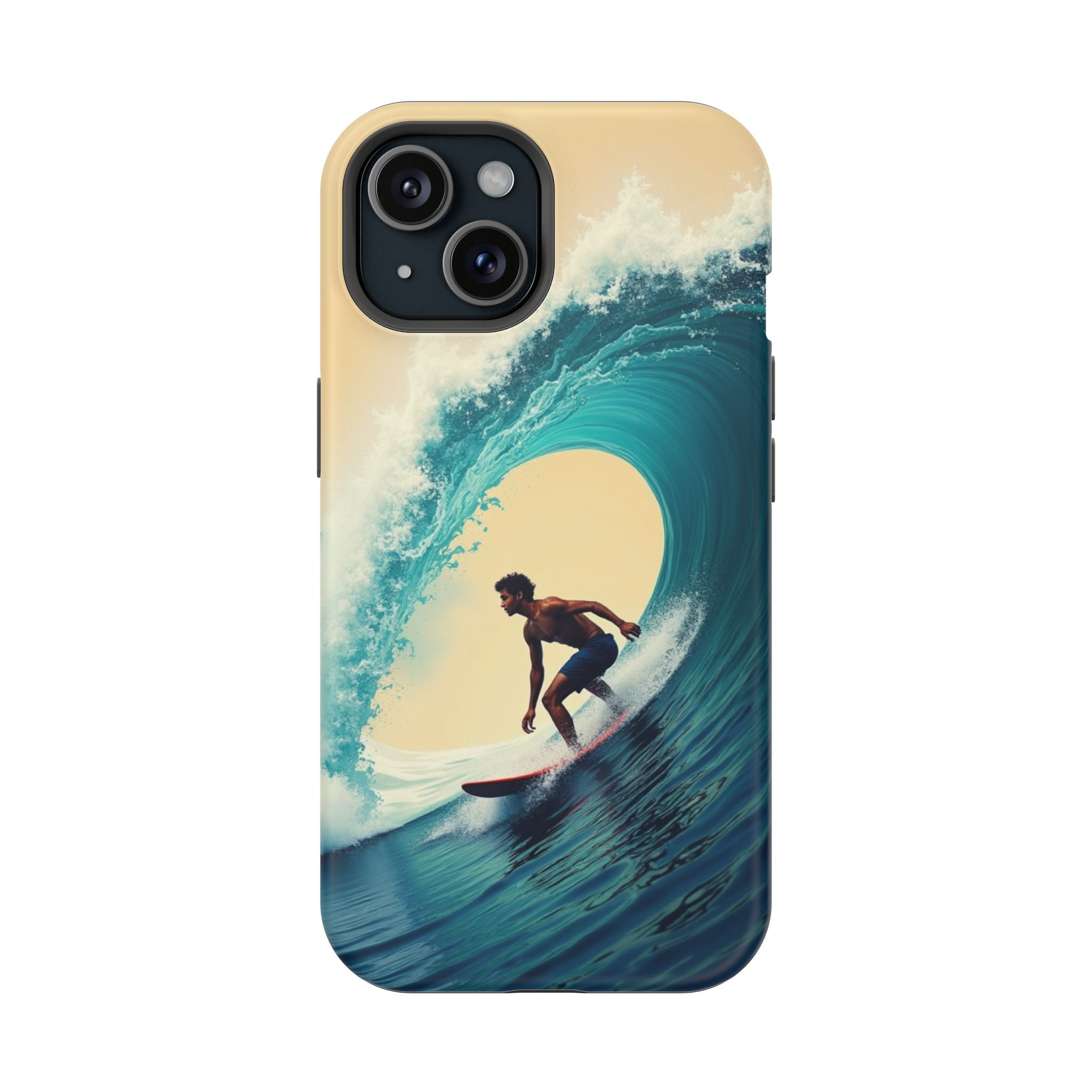Surfer Riding a Wave iPhone Case — Magnetic Impact-Resistant - Magnolia Wild SC