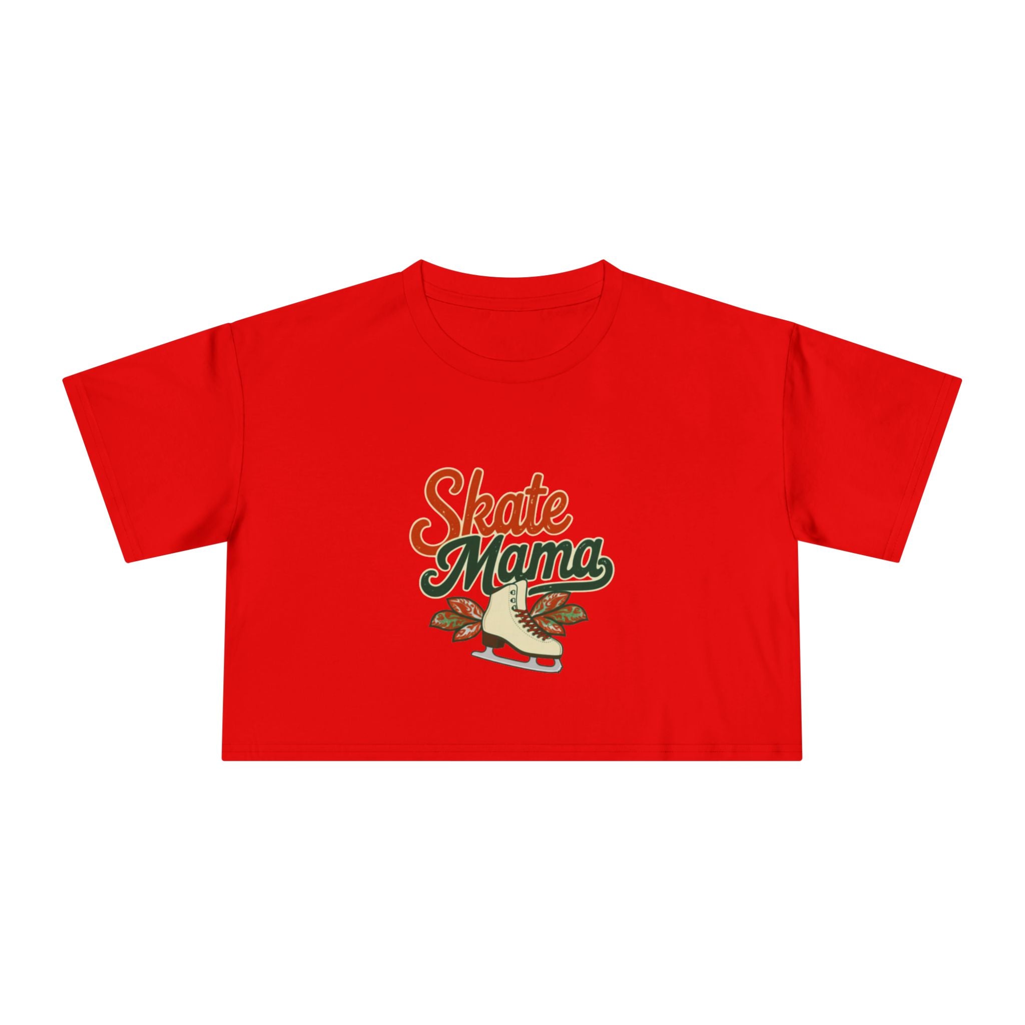 Figure Skating Mama Crop Tee | Retro Figure Skating Graphic, Mom Sports Top - Magnolia Wild SC