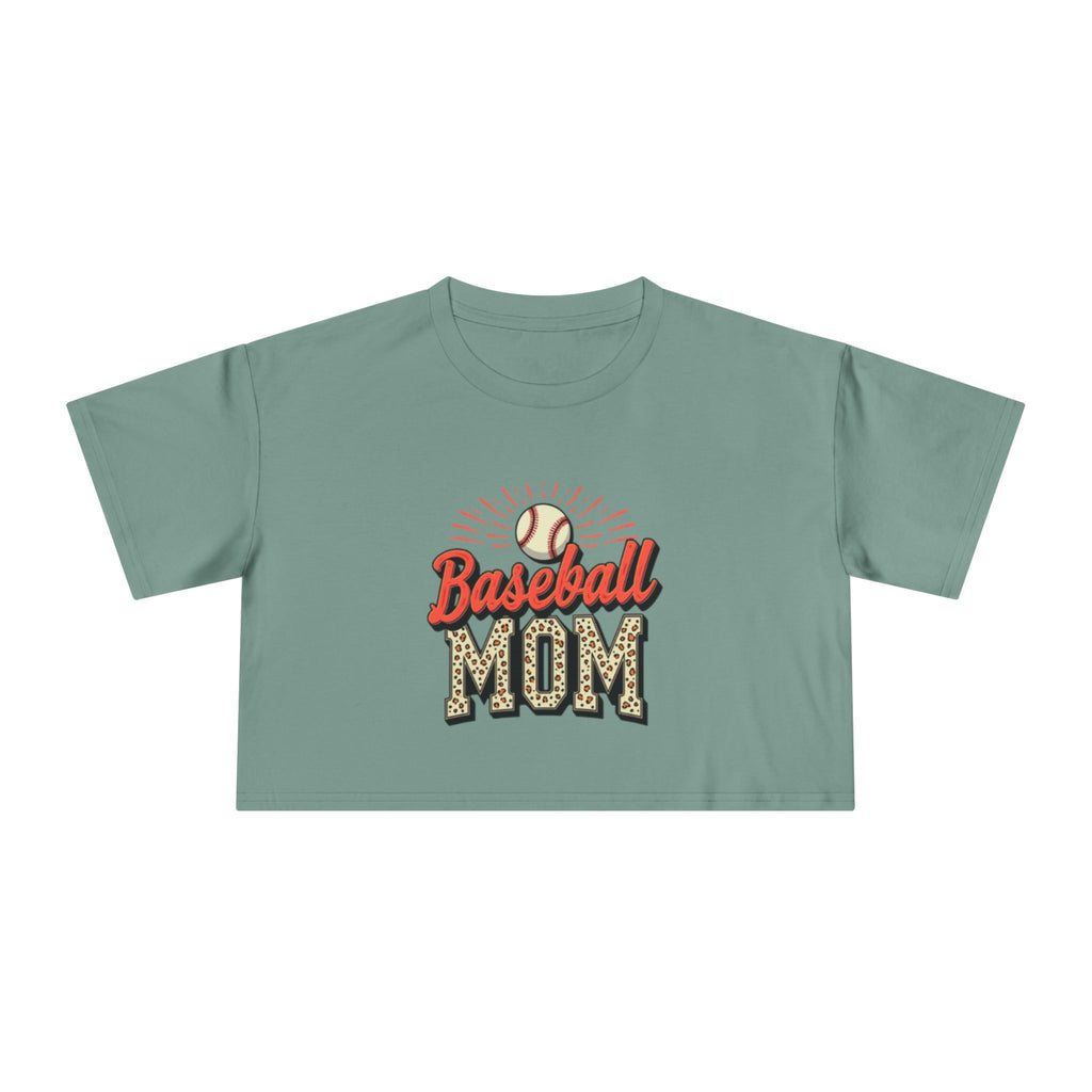 Baseball Mom Cheetah Print Women's Crop Tee - Magnolia Wild SC