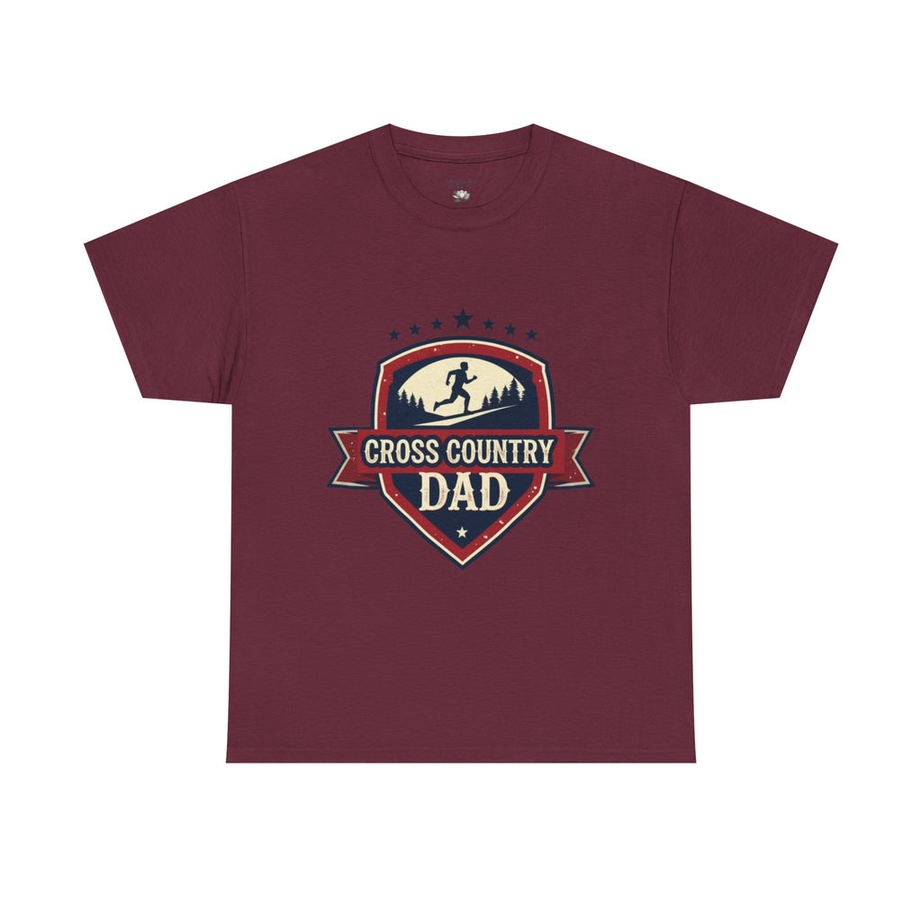 Retro Badge Style: The Vintage Cross Country Dad Shield Tee - Magnolia Wild SC