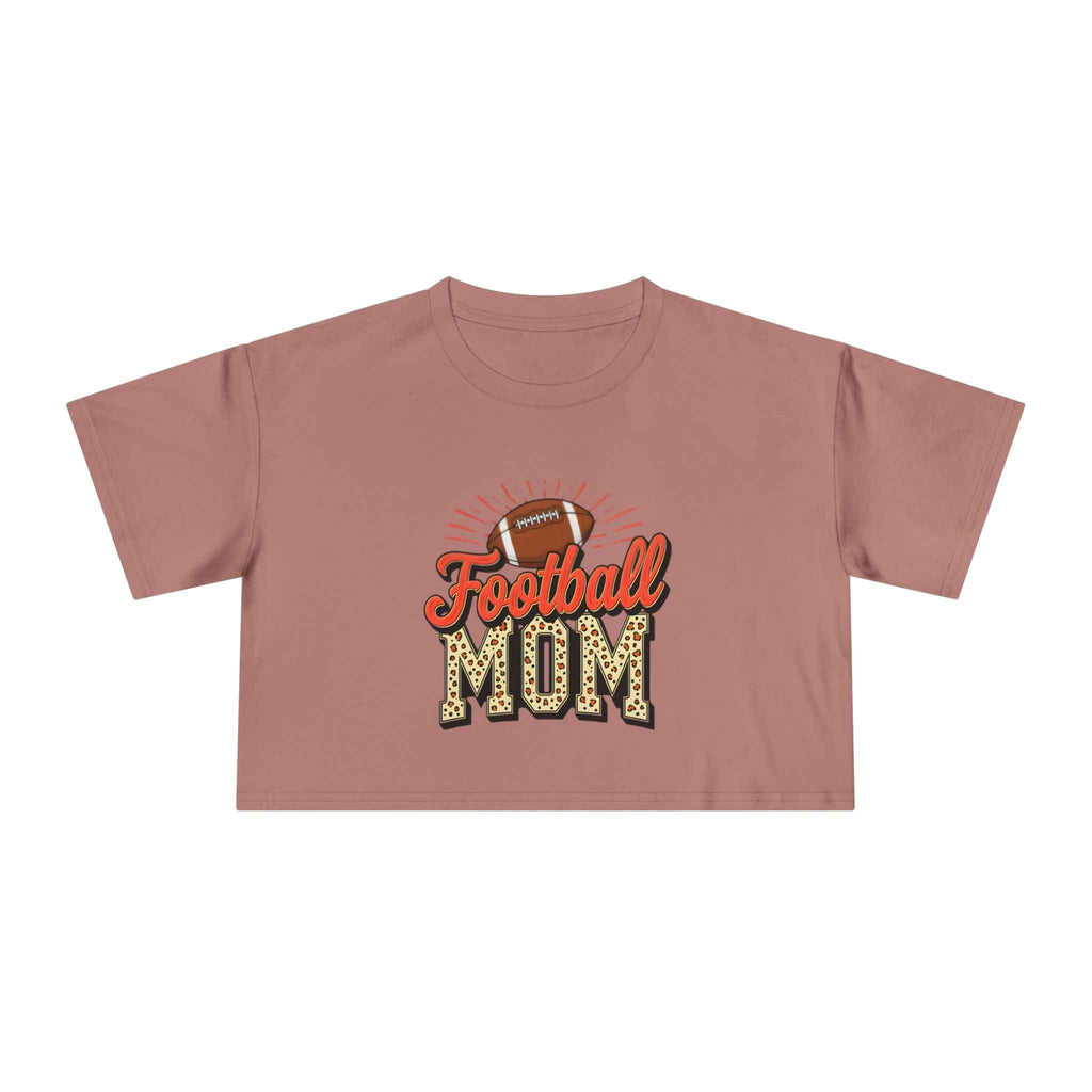 Football Mom Cheetah Print Crop Tee