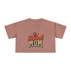 Football Mom Cheetah Print Crop Tee