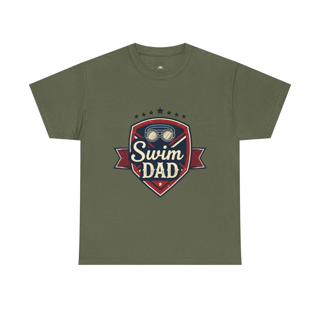 Retro Badge Style: The Vintage Swim Dad Shield Tee