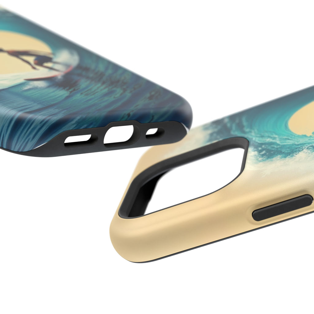 Surfer Riding a Wave iPhone Case — Magnetic Impact-Resistant - Magnolia Wild SC