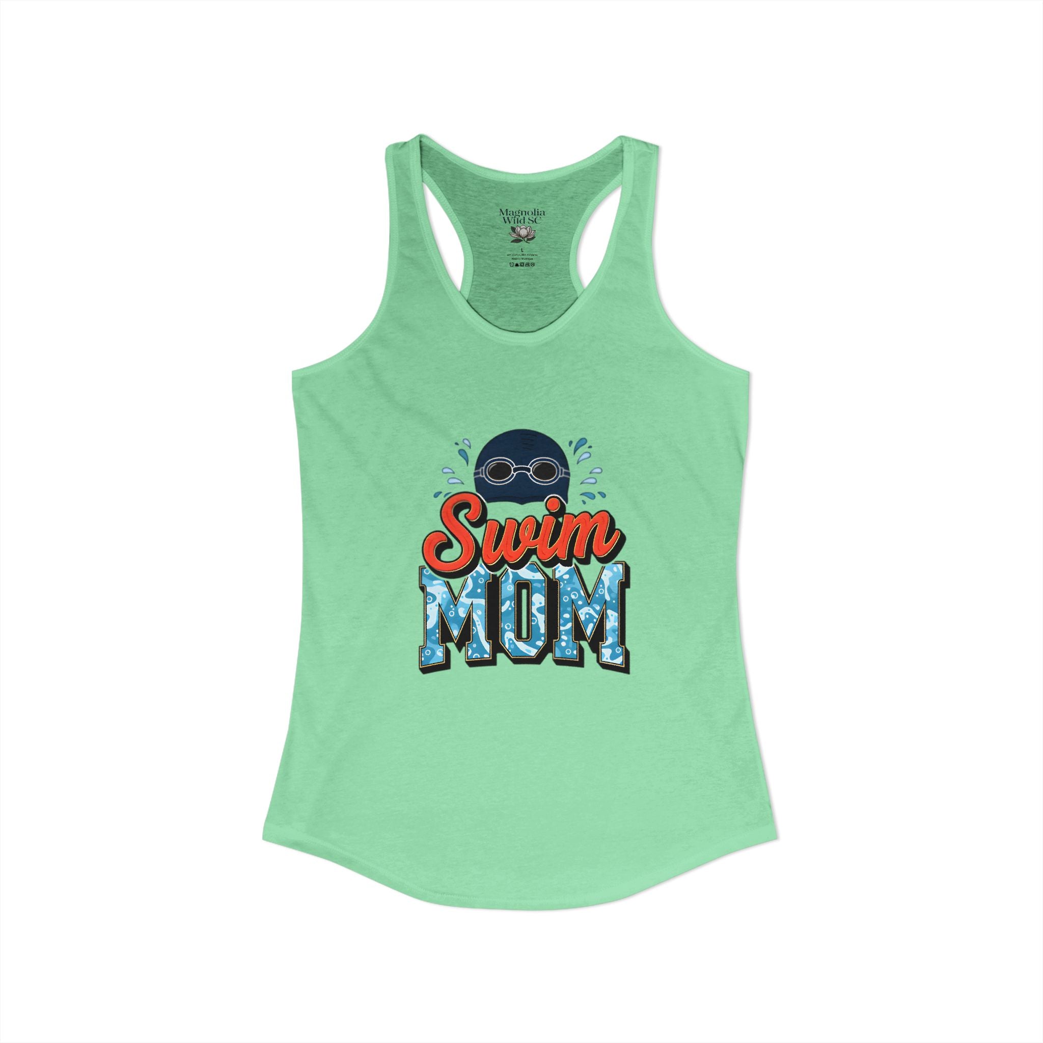 Swim Mom Racerback Tank – Personalized Name & Number Option | Lightweight Women’s Swim Tank Top - Magnolia Wild SC