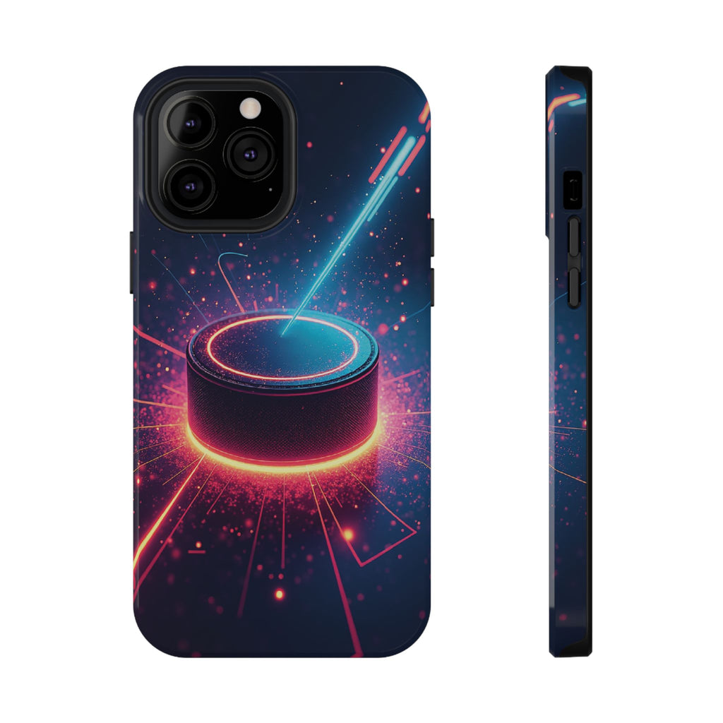 Neon Laser Hockey Puck Impact-Resistant Phone Case - Magnolia Wild SC