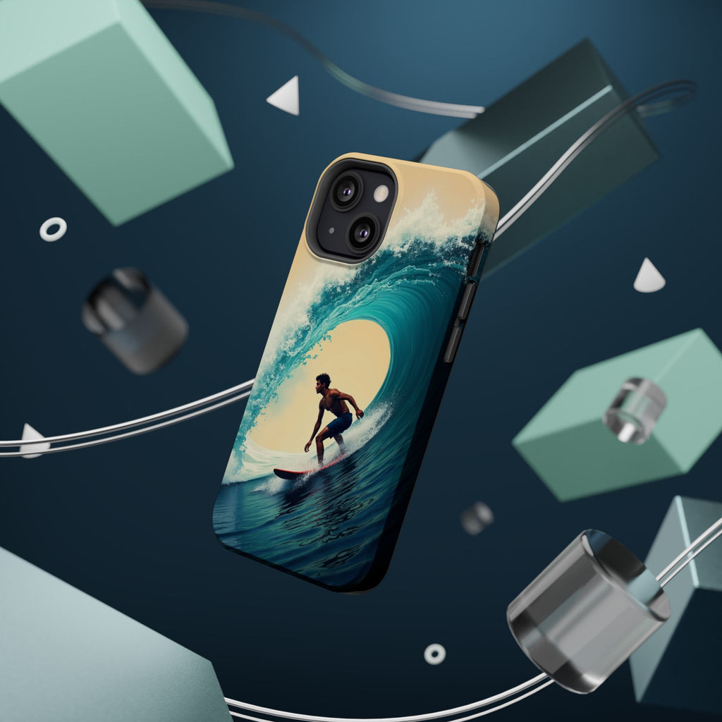 Surfer Riding a Wave iPhone Case — Magnetic Impact-Resistant - Magnolia Wild SC