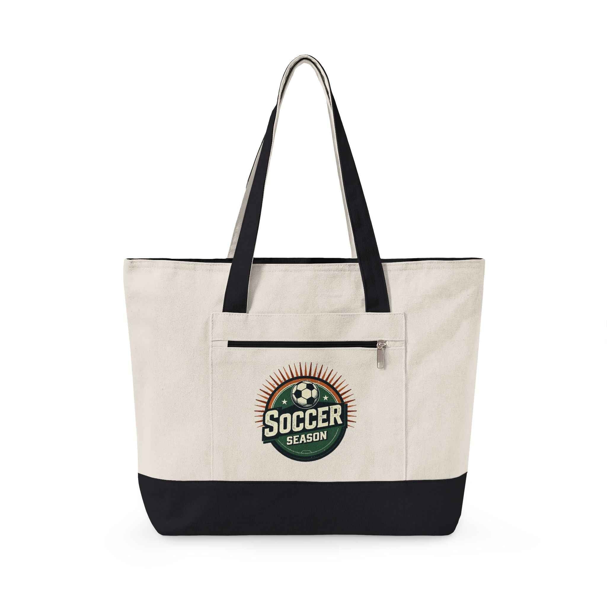 Personalized Kickoff Canvas Zippered Tote — Soccer Fans & Parents