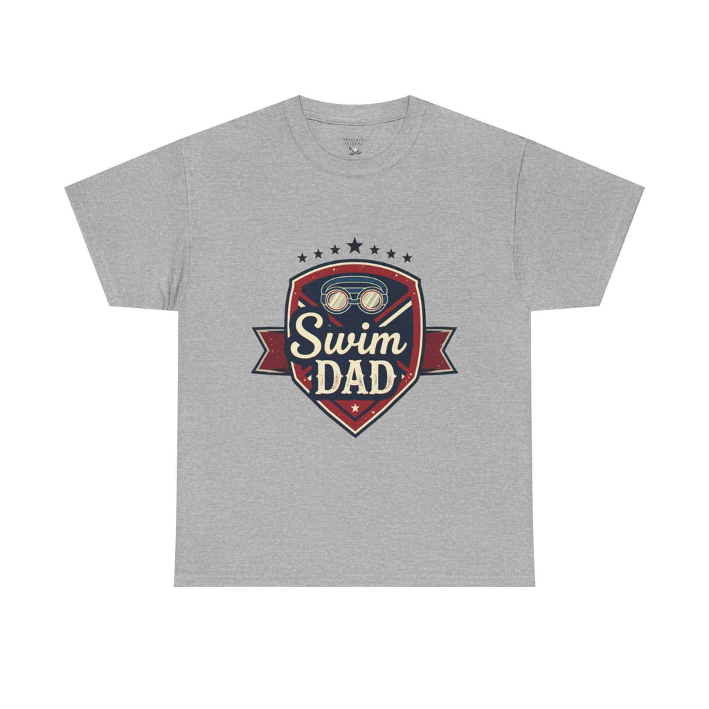Retro Badge Style: The Vintage Swim Dad Shield Tee