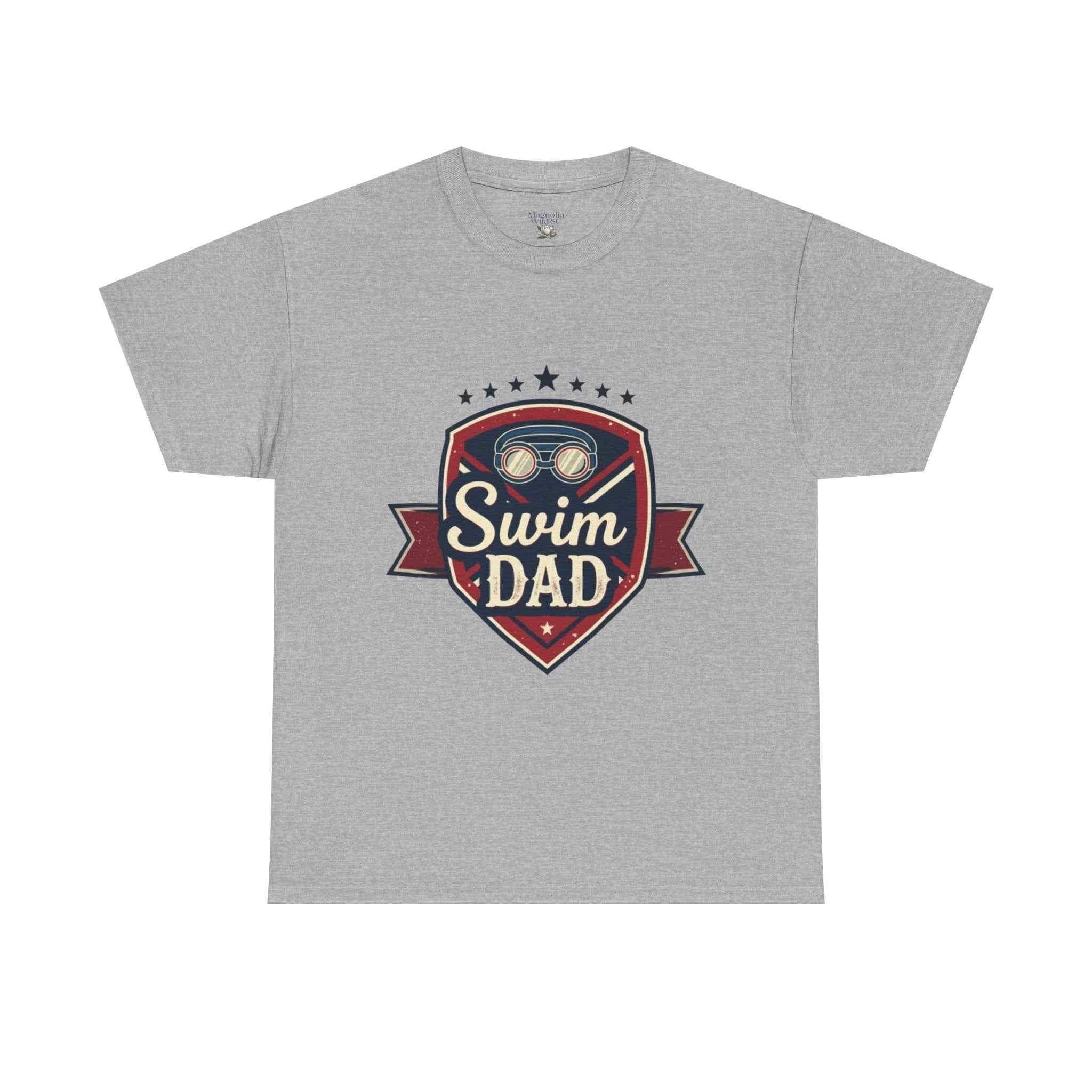 Retro Badge Style: The Vintage Swim Dad Shield Tee