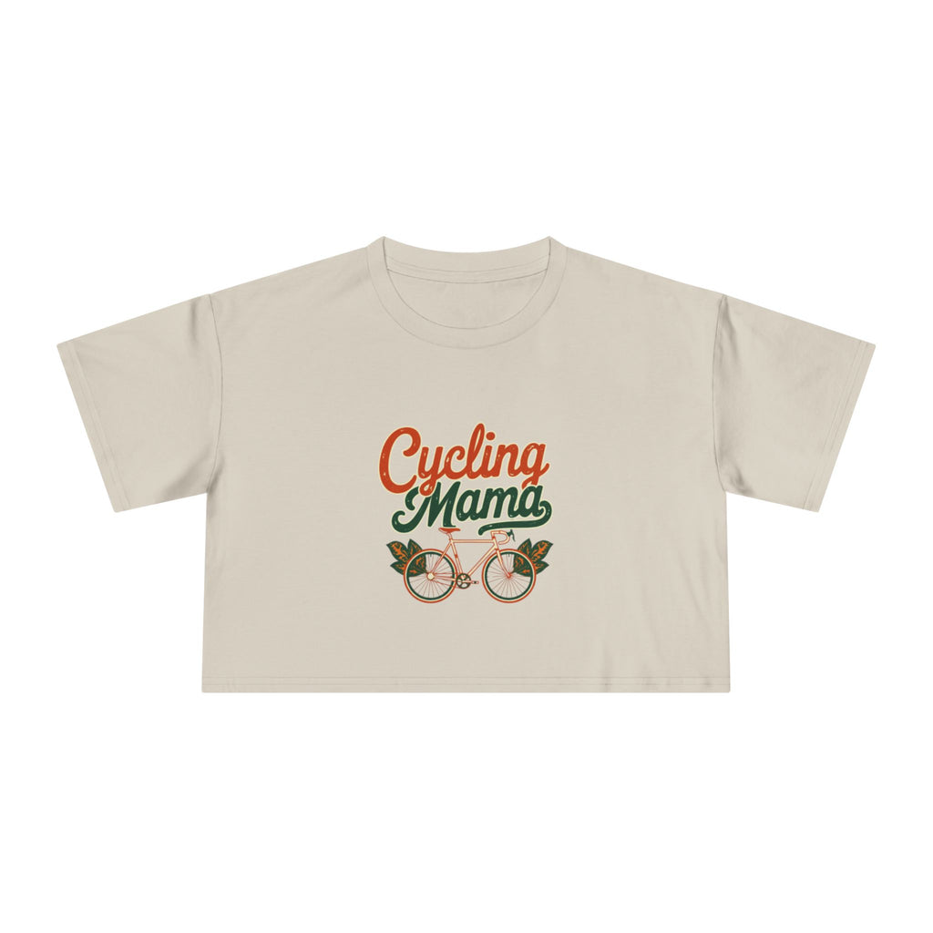 Cycling Mama Crop Tee — Retro Cycling Graphic - Magnolia Wild SC