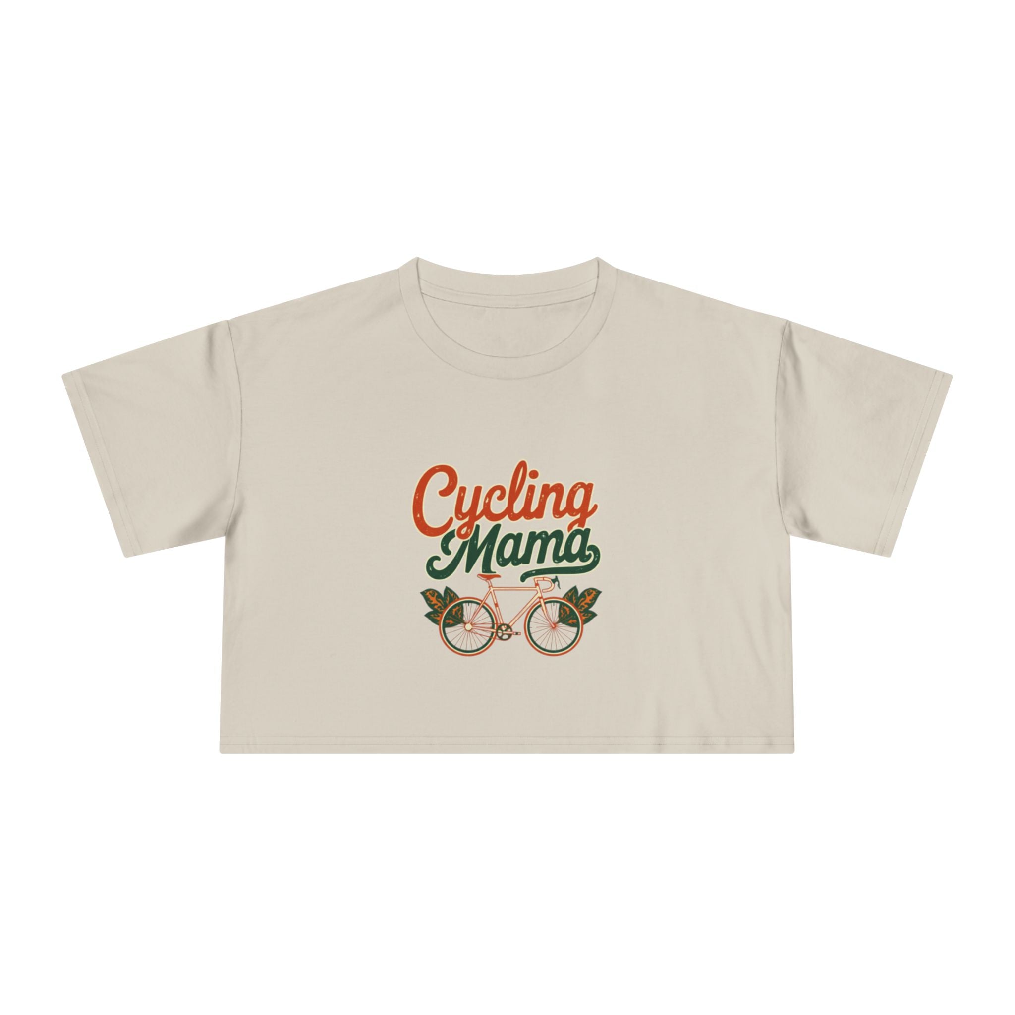 Cycling Mama Crop Tee — Retro Cycling Graphic - Magnolia Wild SC