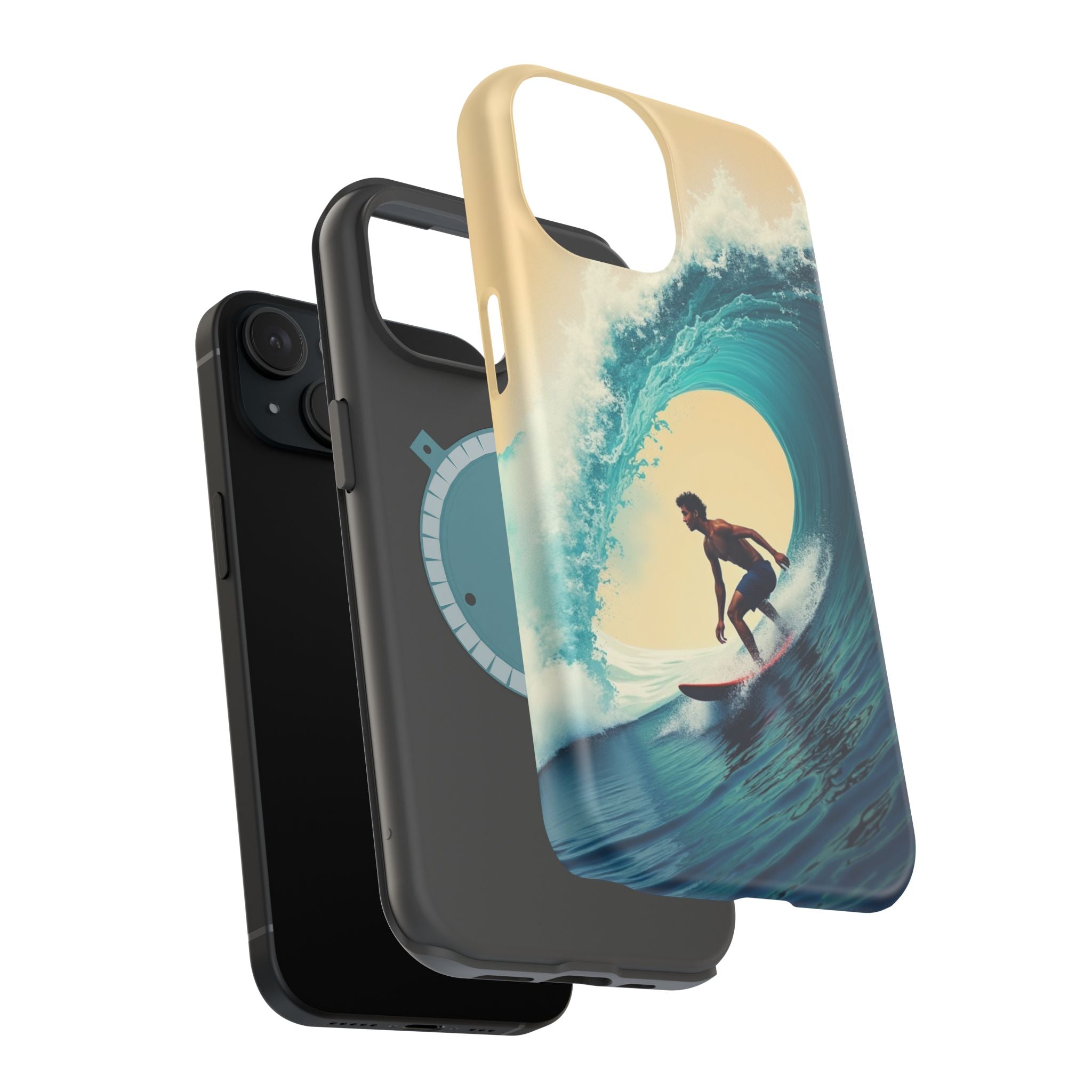 Surfer Riding a Wave iPhone Case — Magnetic Impact-Resistant - Magnolia Wild SC