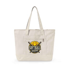 Personalized Softball Season Canvas Tote — Game Day Bag for Moms, Grandmas & Athletes