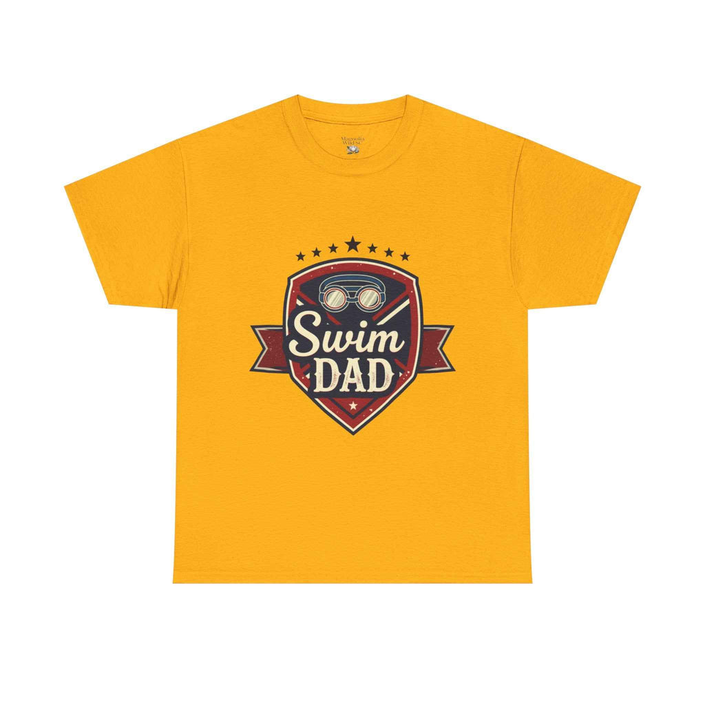 Retro Badge Style: The Vintage Swim Dad Shield Tee