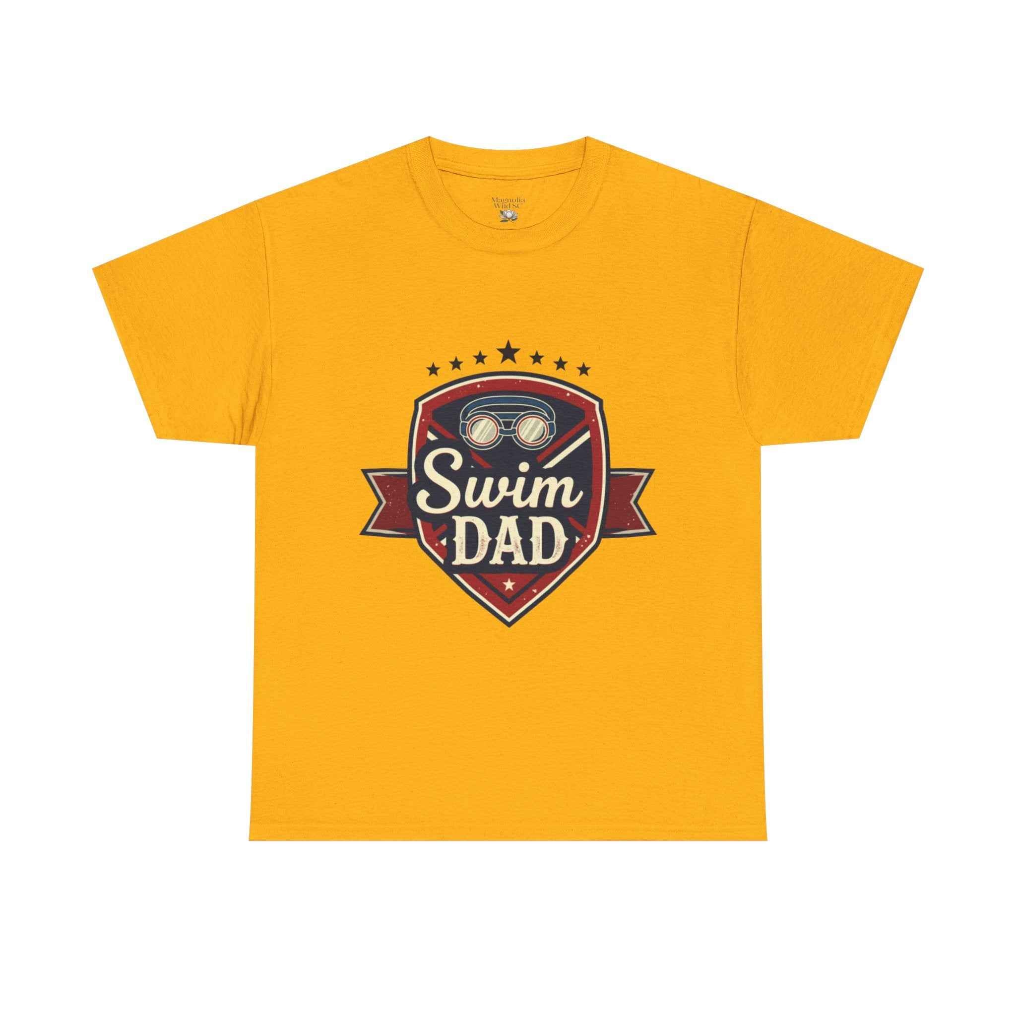 Retro Badge Style: The Vintage Swim Dad Shield Tee