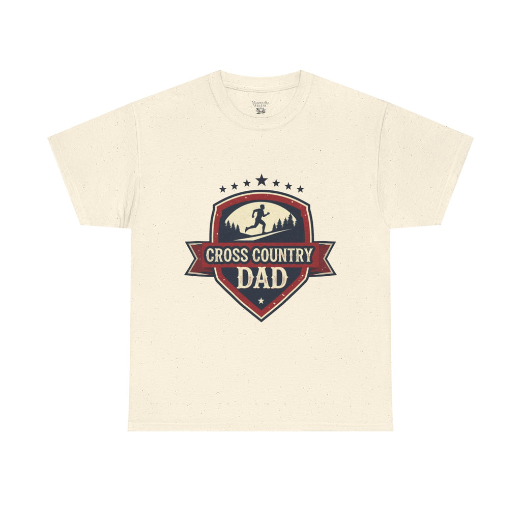 Retro Badge Style: The Vintage Cross Country Dad Shield Tee - Magnolia Wild SC