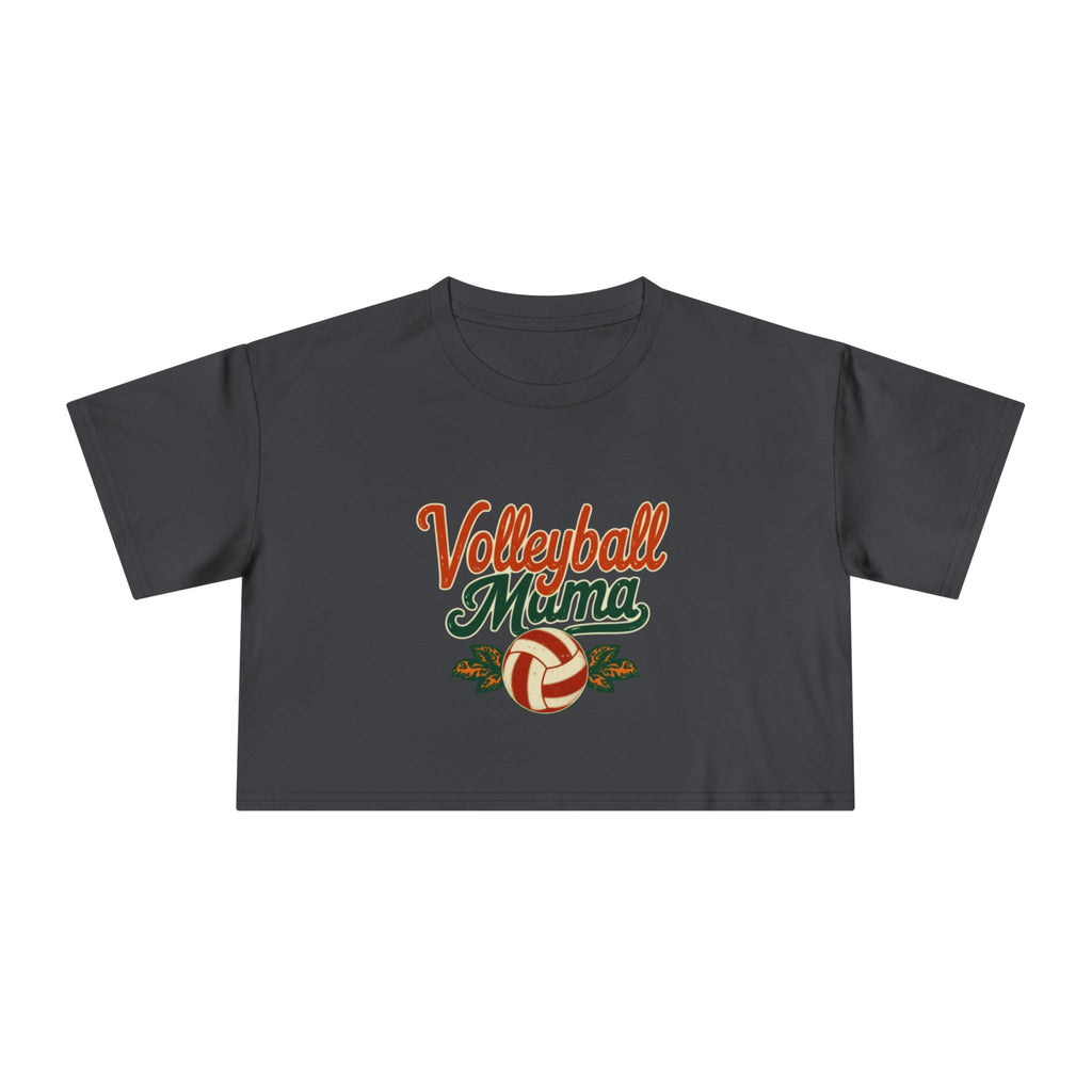 Volleyball Mama Crop Tee | Retro Volleyball Graphic, Mom Sports Top - Magnolia Wild SC