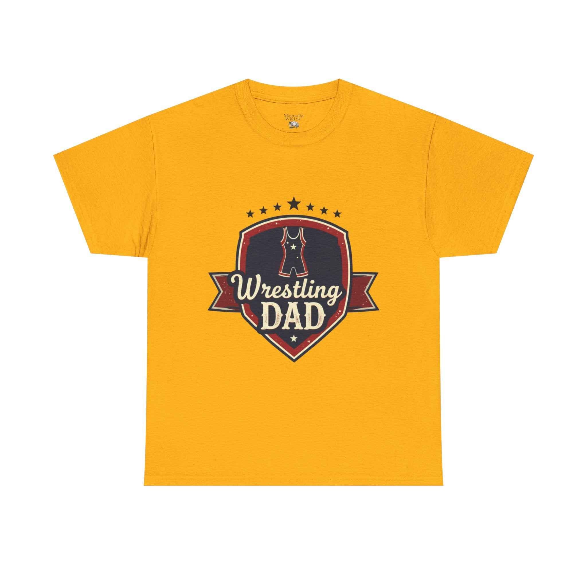 Retro Badge Style: The Vintage Wrestling Dad Shield Tee