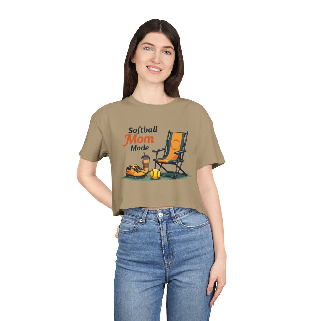 Softball Mom Mode Crop Tee - Magnolia Wild SC
