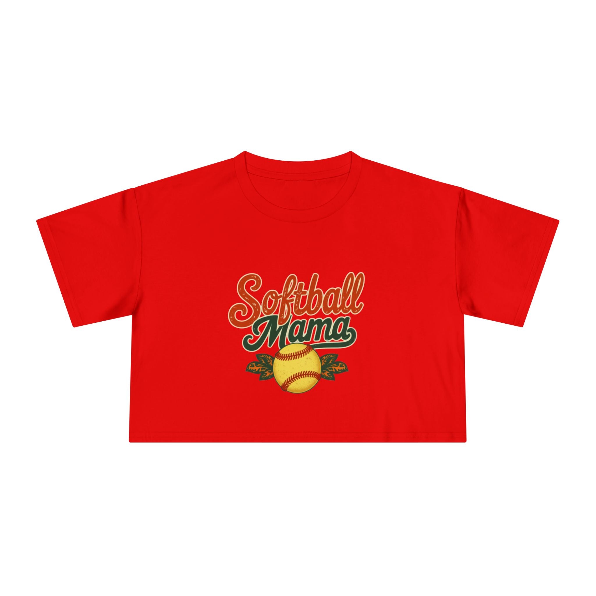 Softball Mama Crop Tee | Retro Softball Graphic, Mom Sports Top - Magnolia Wild SC