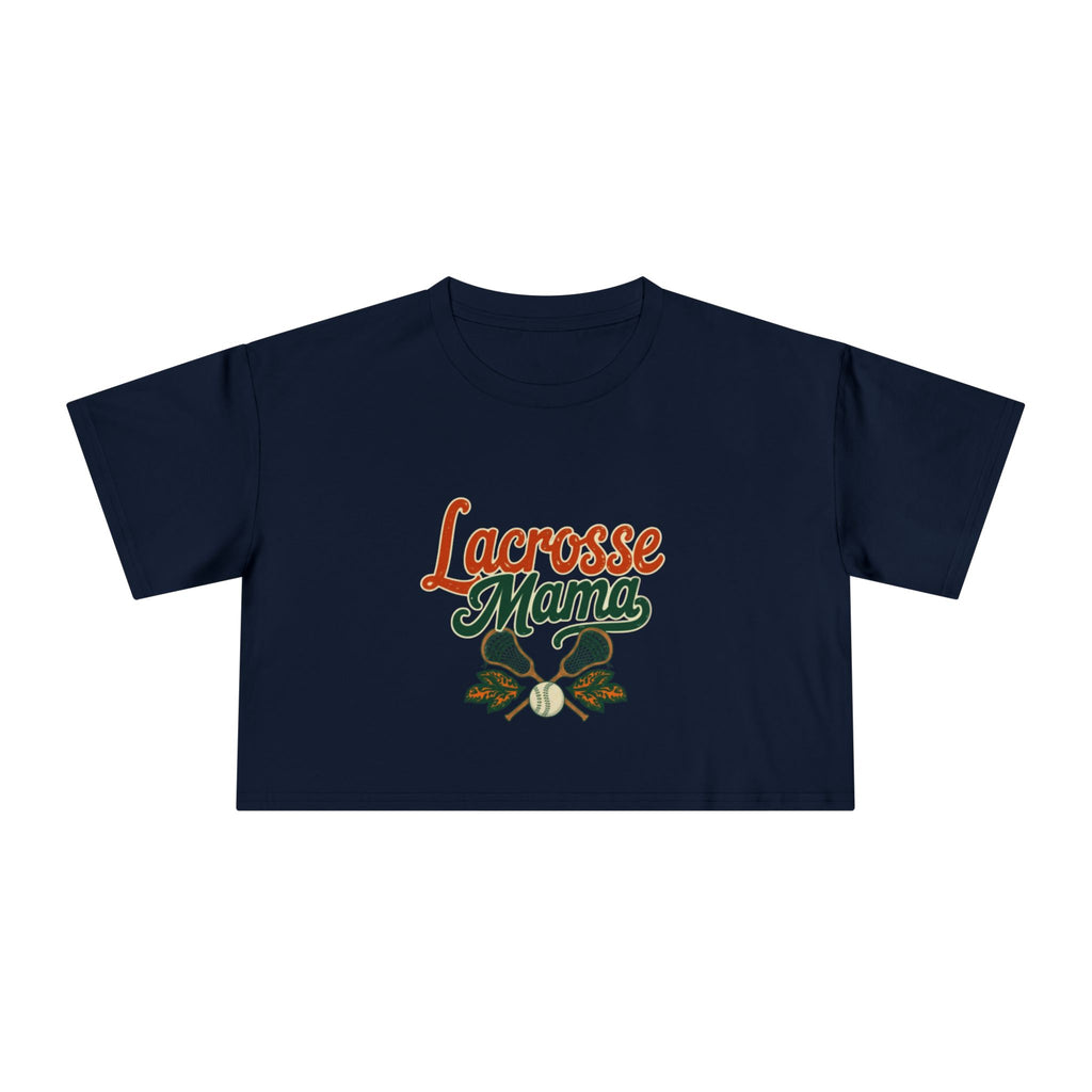 Lacrosse Mama Crop Tee | Retro Lacrosse Graphic, Mom Sports Top - Magnolia Wild SC