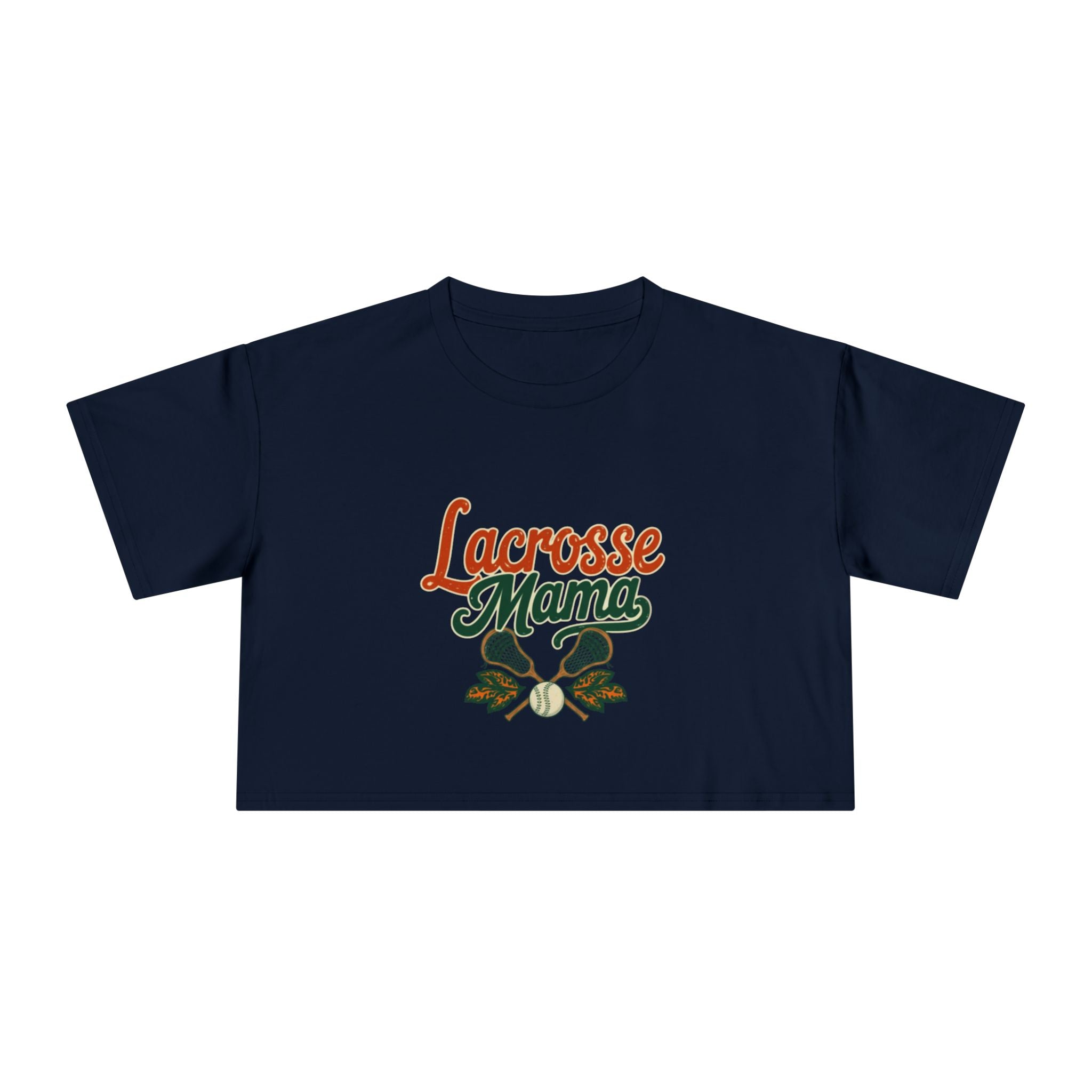 Lacrosse Mama Crop Tee | Retro Lacrosse Graphic, Mom Sports Top - Magnolia Wild SC