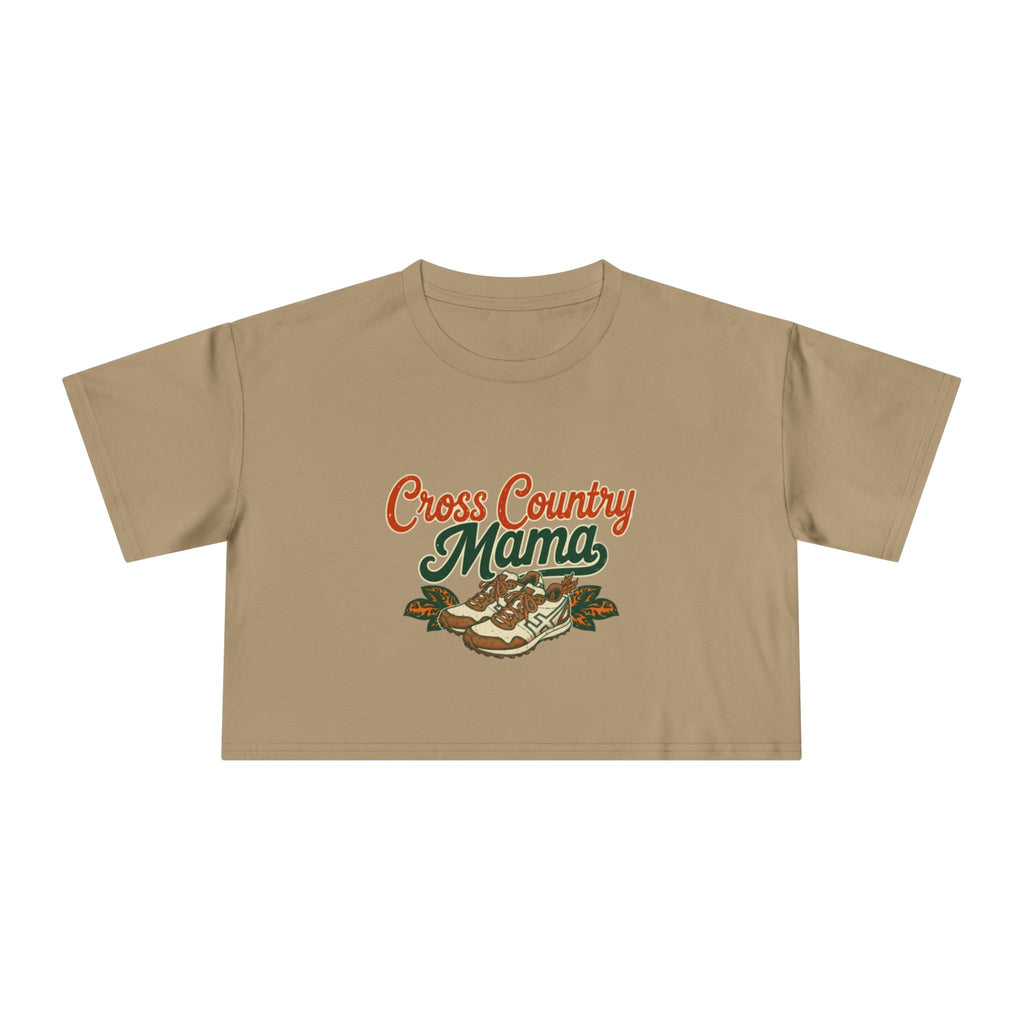 Cross Country Mama Crop Tee | Retro Cross Country Graphic, Mom Sports Top - Magnolia Wild SC