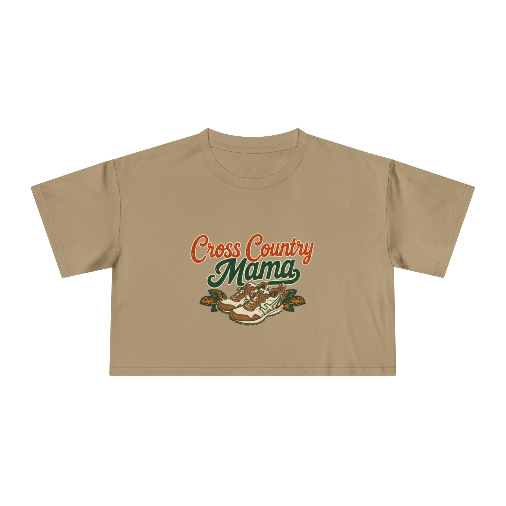 Cross Country Mama Crop Tee | Retro Cross Country Graphic, Mom Sports Top - Magnolia Wild SC