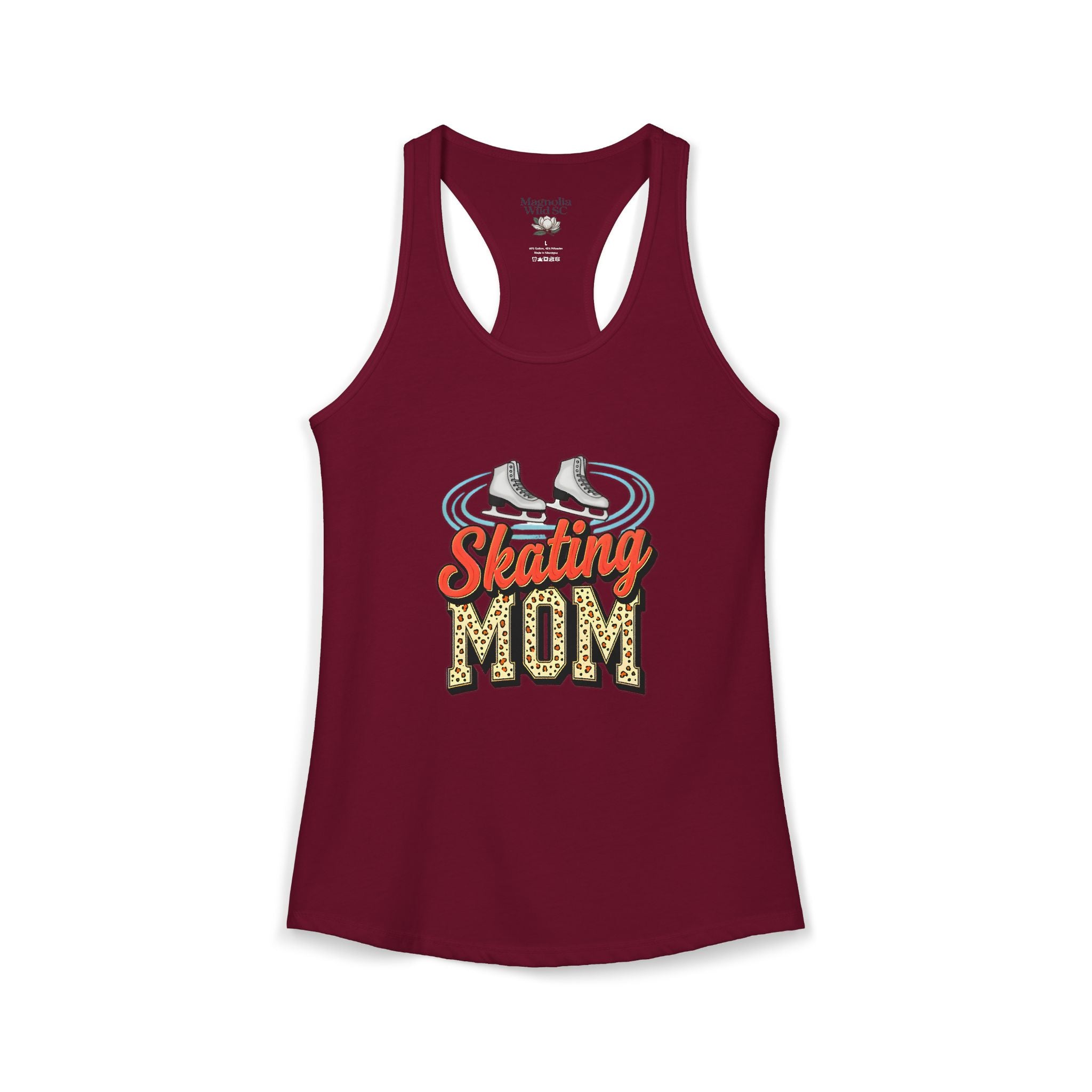Figure Skating Mom Racerback Tank – Personalized Name & Number Option | Lightweight Women’s Figure Skating Tank Top - Magnolia Wild SC
