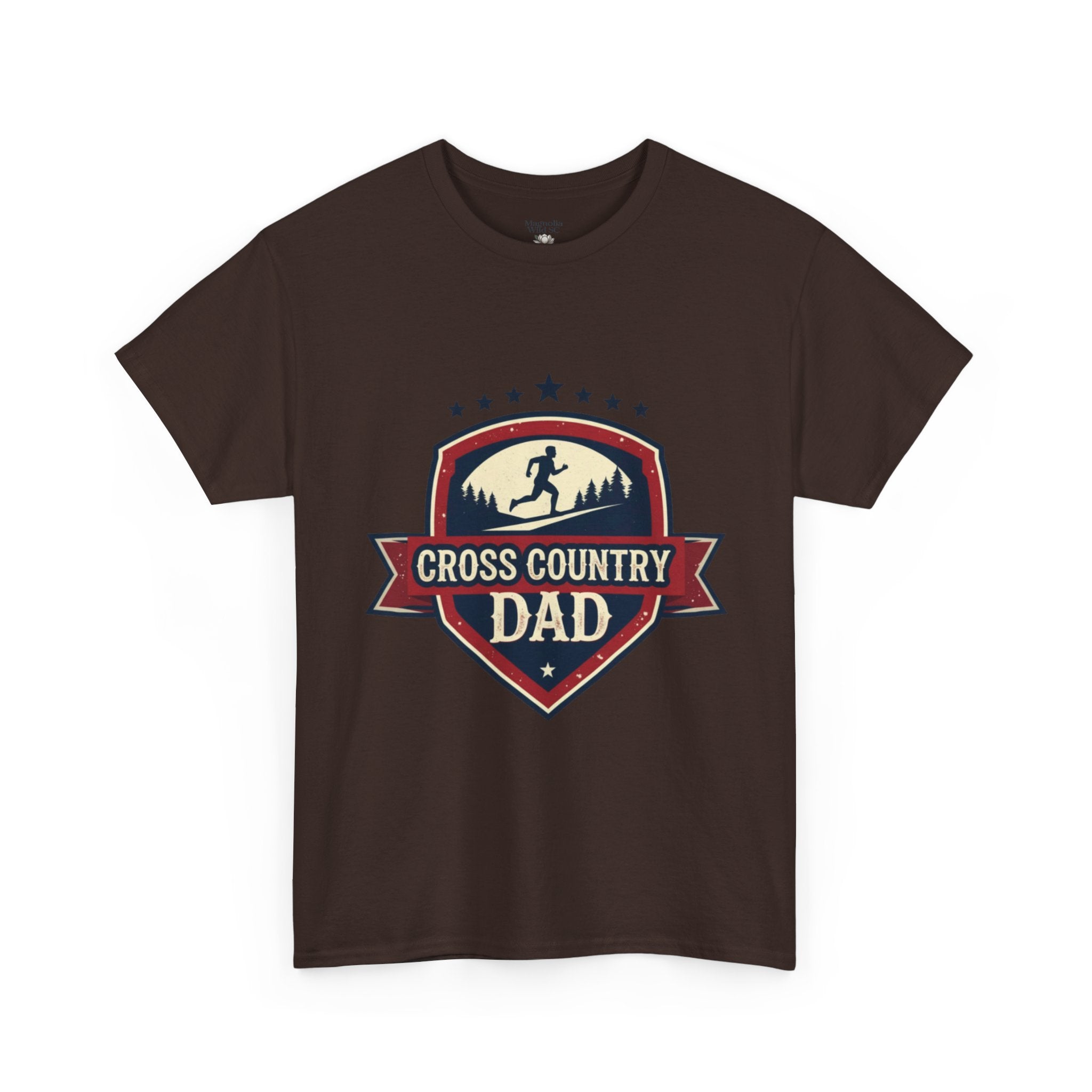 Retro Badge Style: The Vintage Cross Country Dad Shield Tee - Magnolia Wild SC